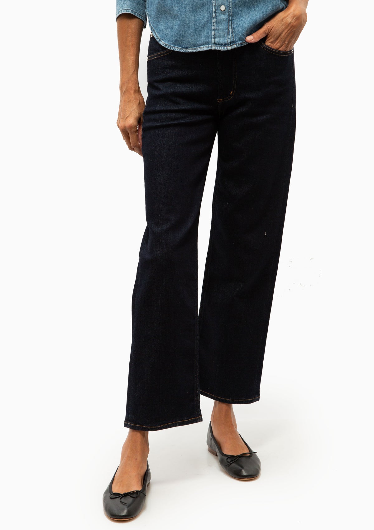 Palma Straight Clean Hem | Inky Rinse