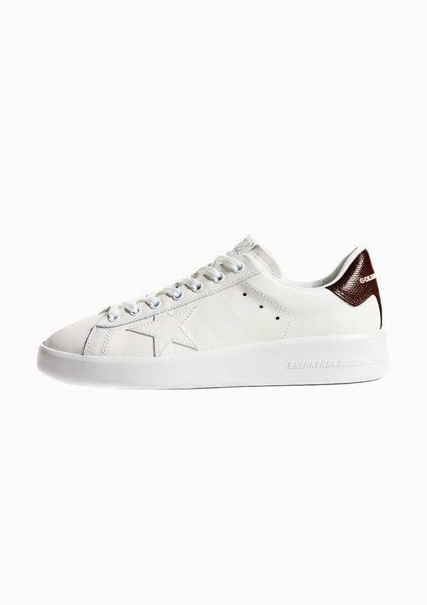 Pure Star Sneaker Lizard Print Heel | White/Burgundy