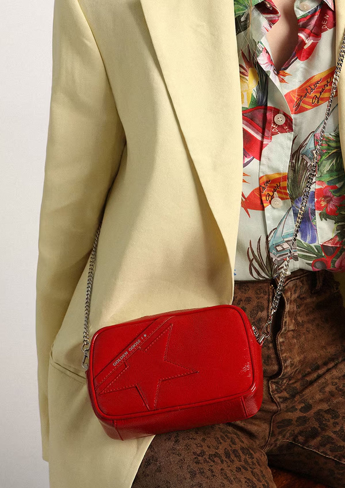 Mini Star Bag Painted Leather | Ruby Red