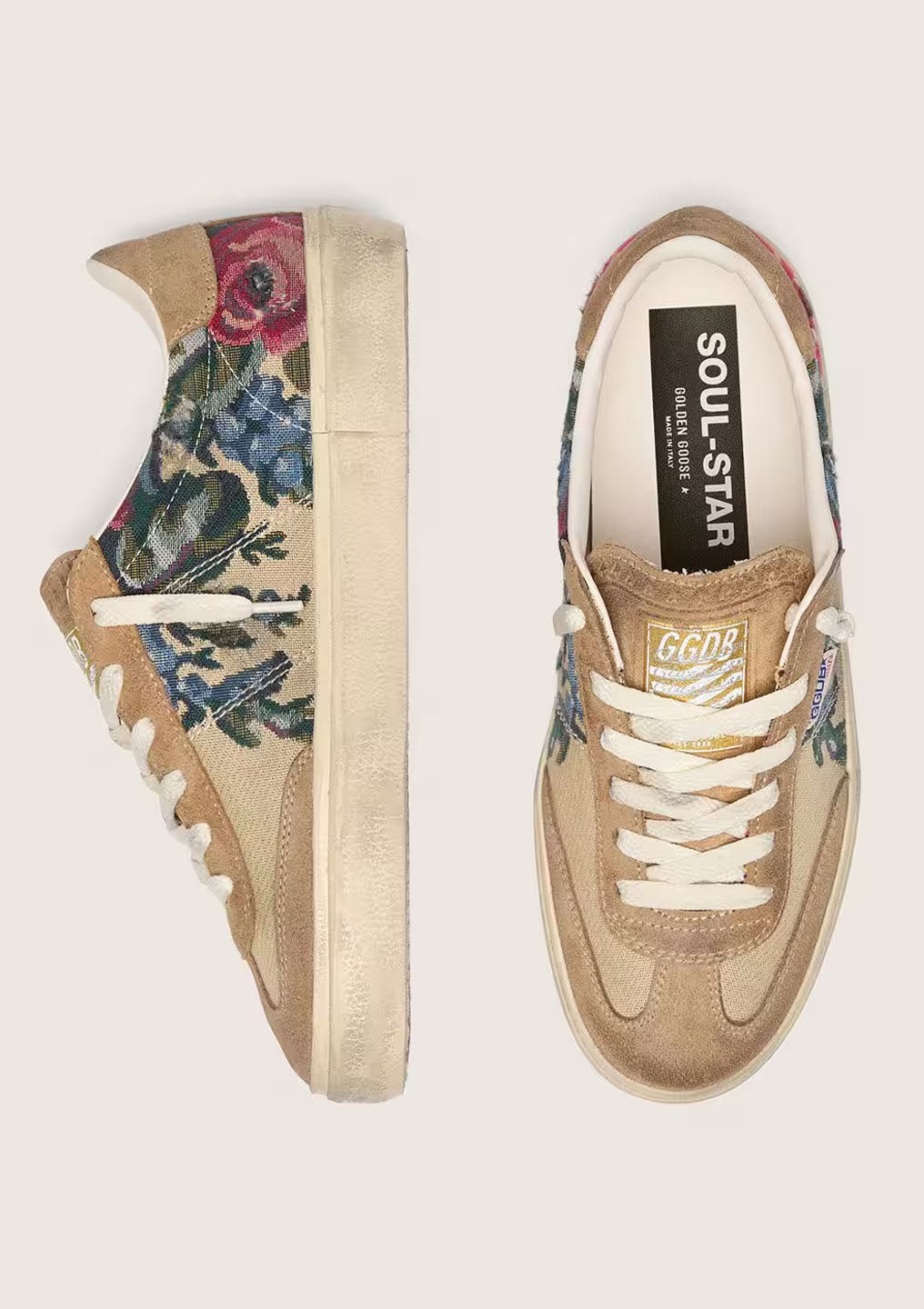 Soul Star Sneaker Printed Canvas & Suede | Multi/Tobacco