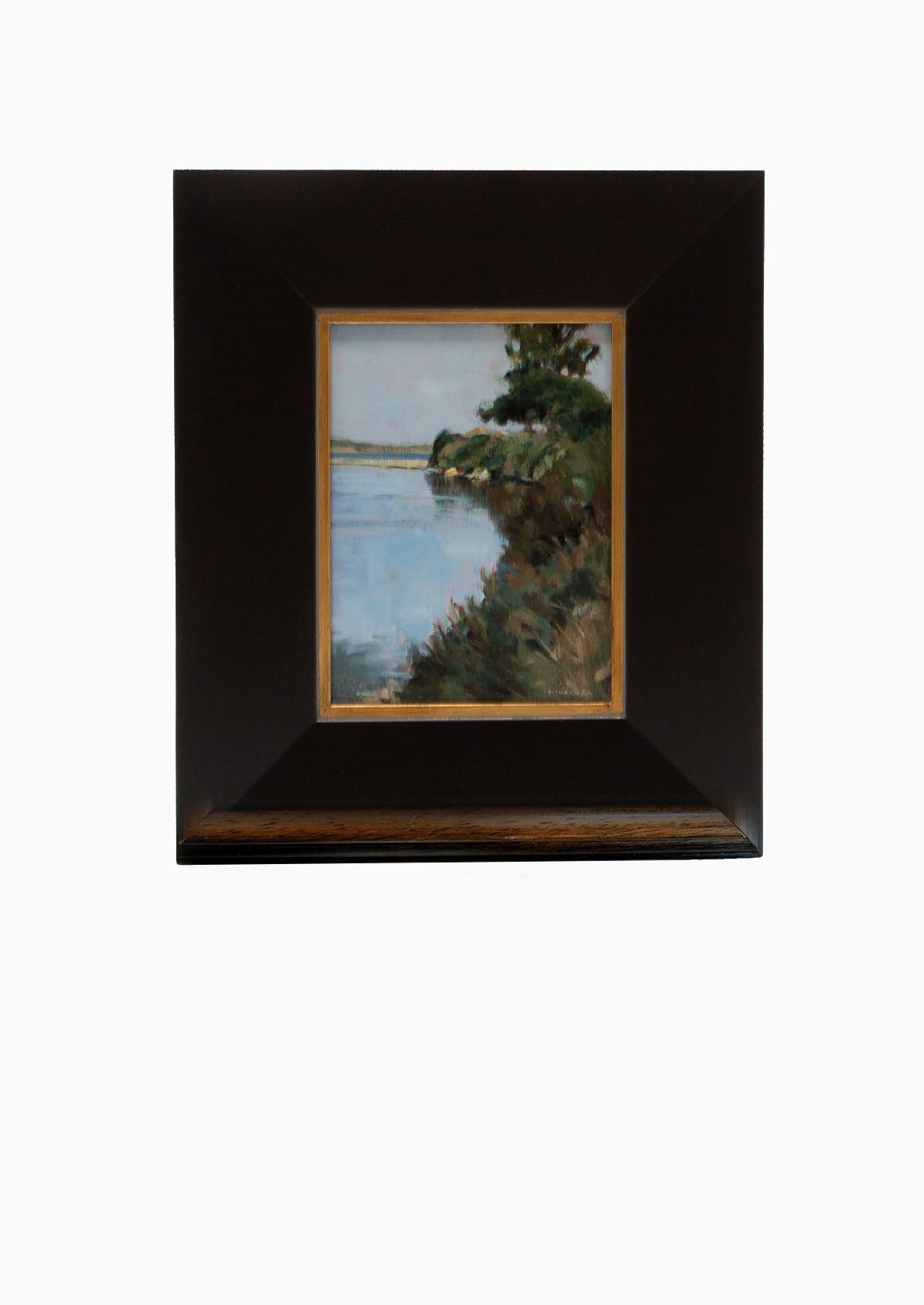 Goleta Beach Lagoon Framed Oil Painting | 8"x 6"