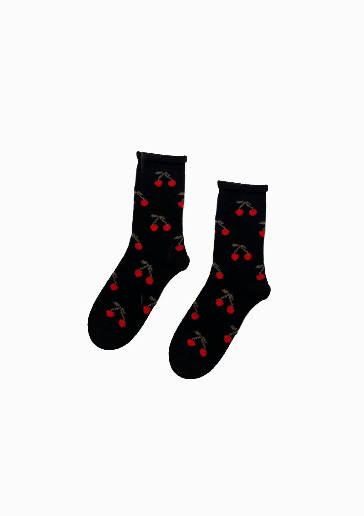 Cherry Bomb Cashmere Crew Socks | Black