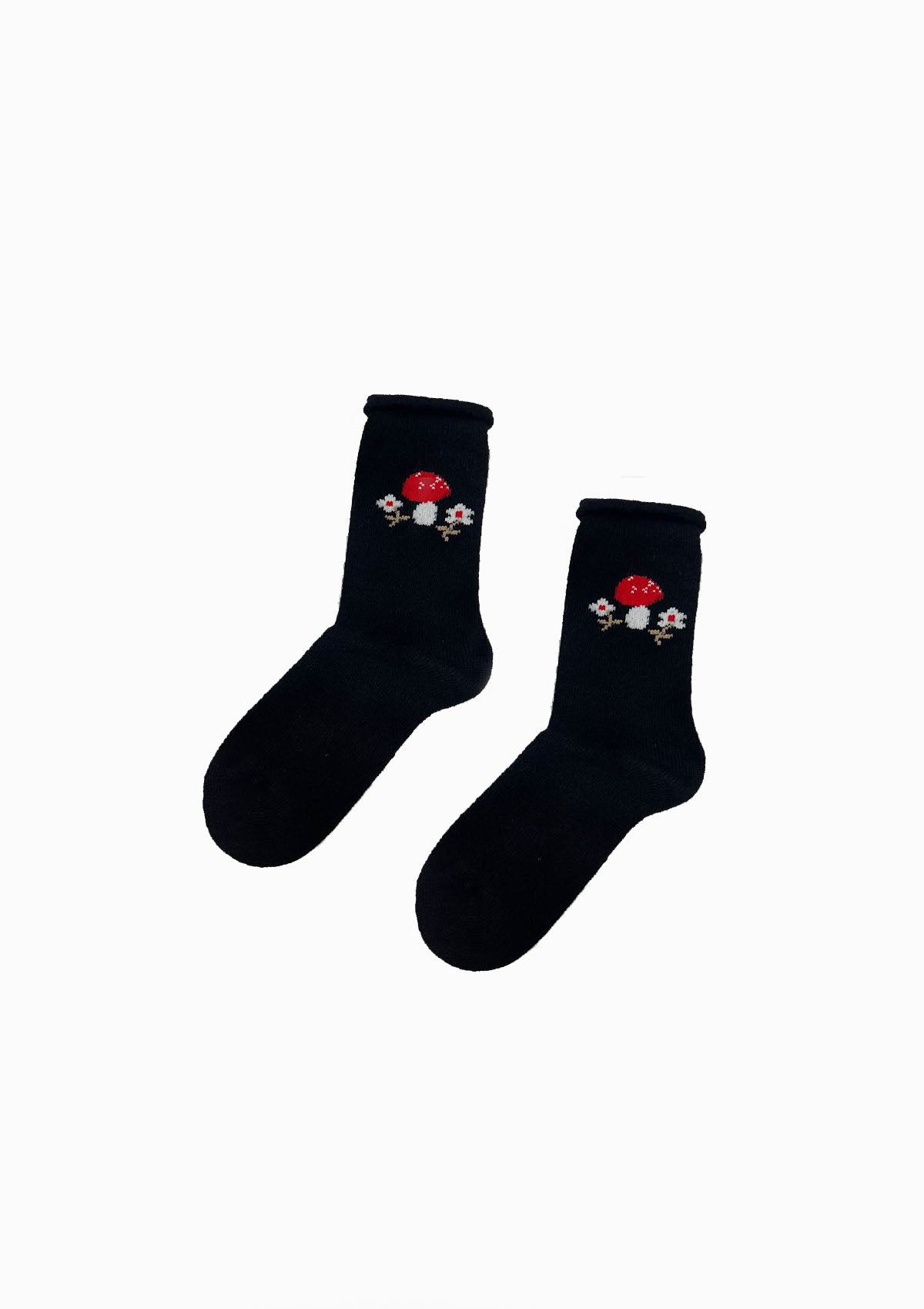 Toadstool Cashmere Crew Socks | Black
