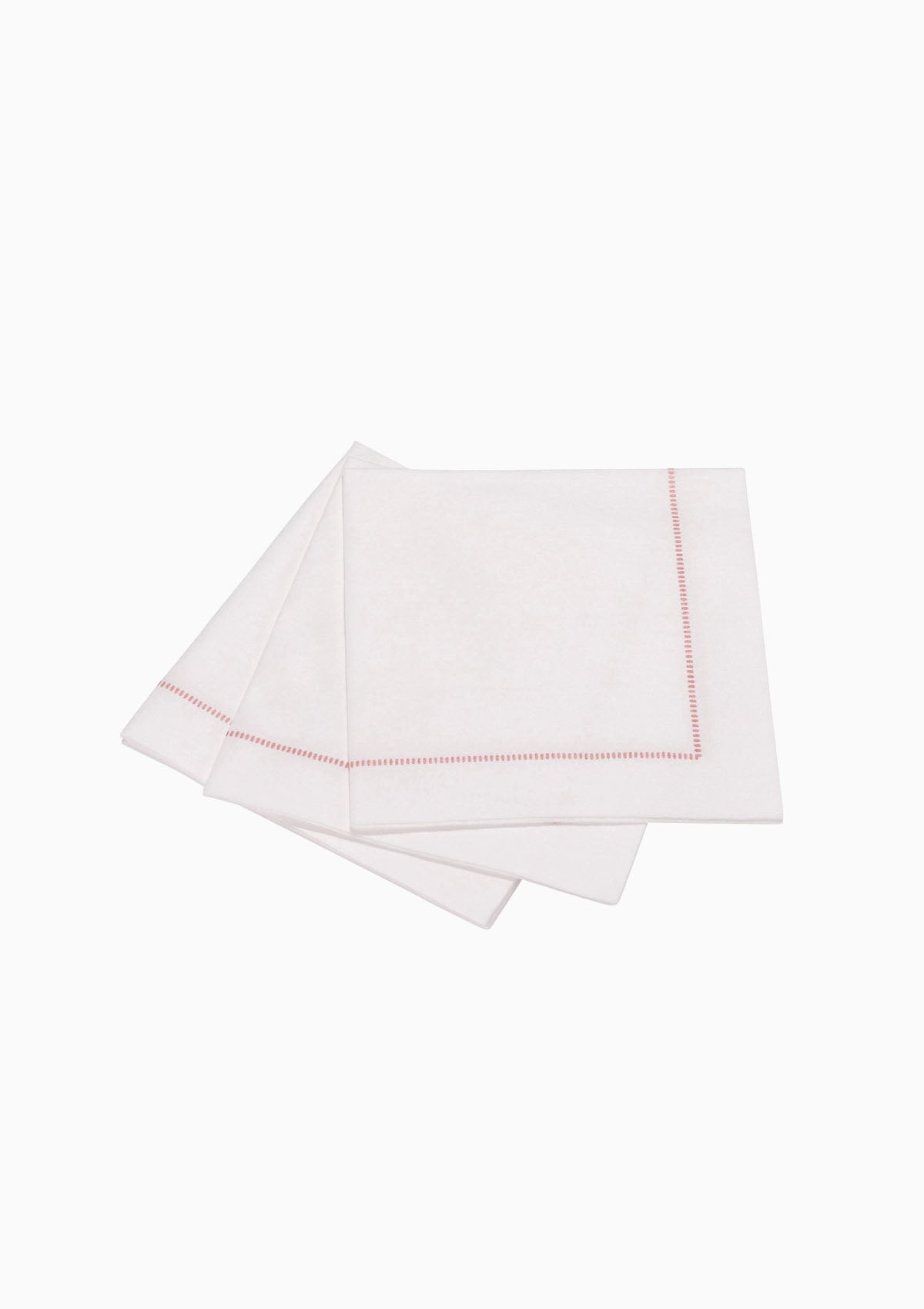 Hemstitch Cocktail Napkins | Ruby Red, Set Of 25