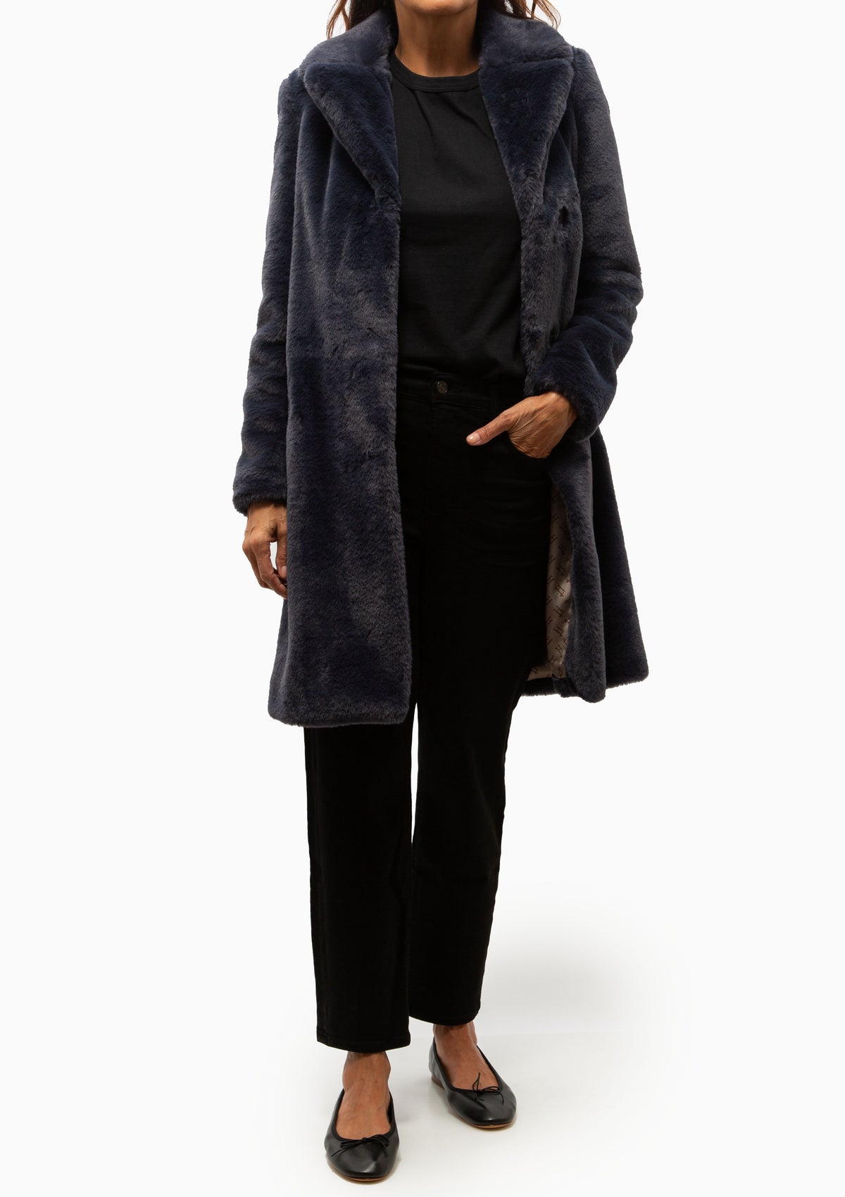 Alpaca Jacket With Fringing | Blue Black