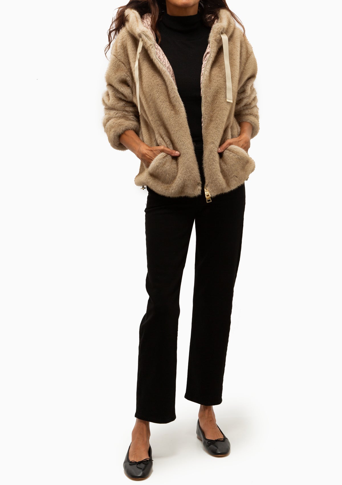 Bomber Jacket In Melange Alternative Mink Fur | Chantilly