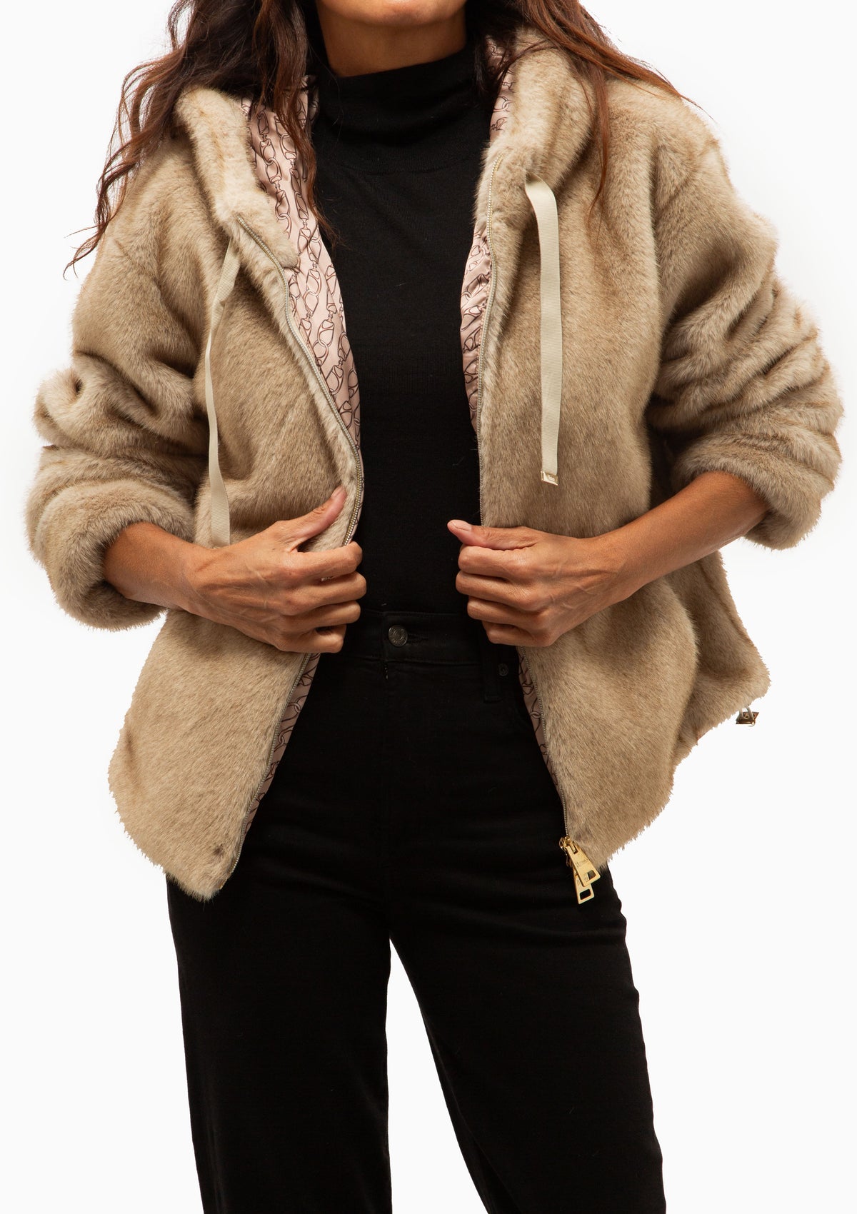 Bomber Jacket In Melange Alternative Mink Fur | Chantilly