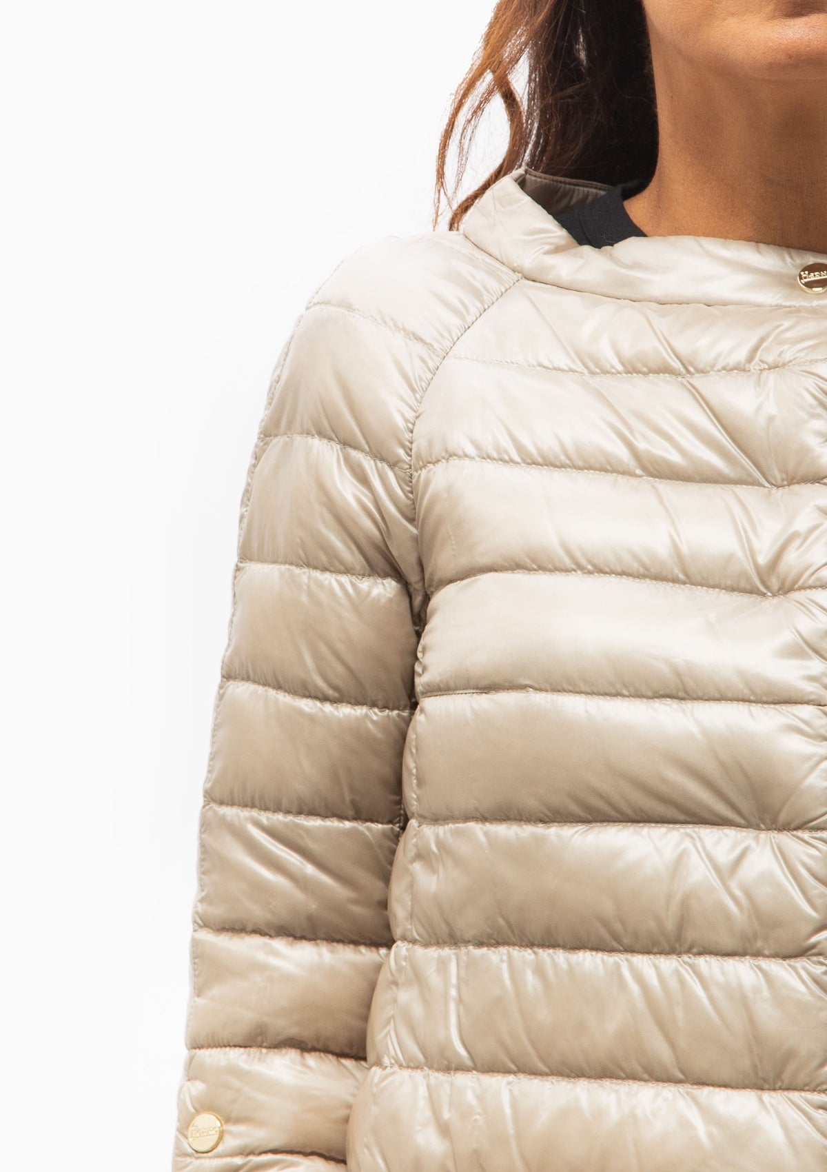 Classic Nylon Elsa 3/4 Sleeve Jacket | Champagne