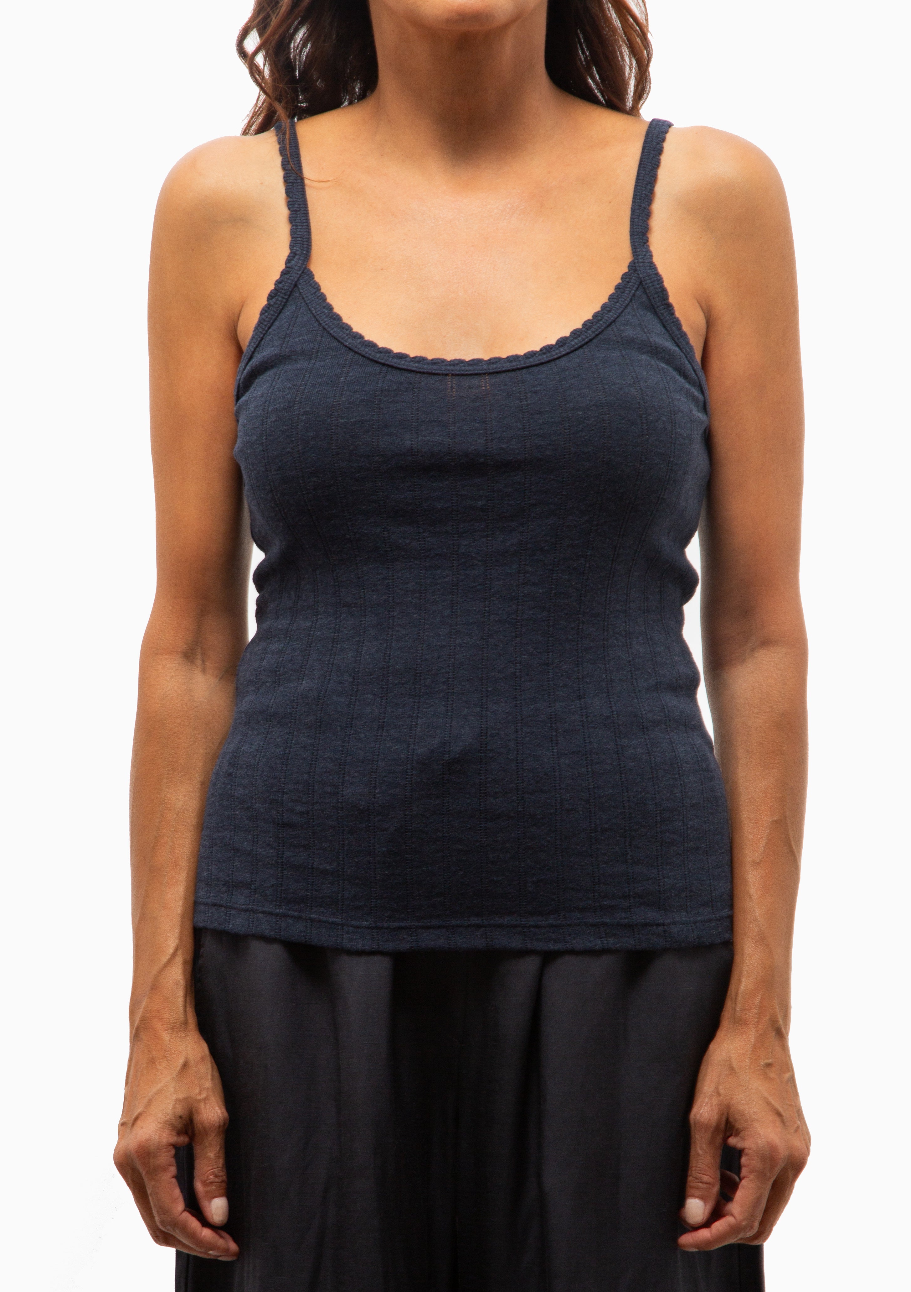 Pointelle Classic Tank Top | Midnight Melange
