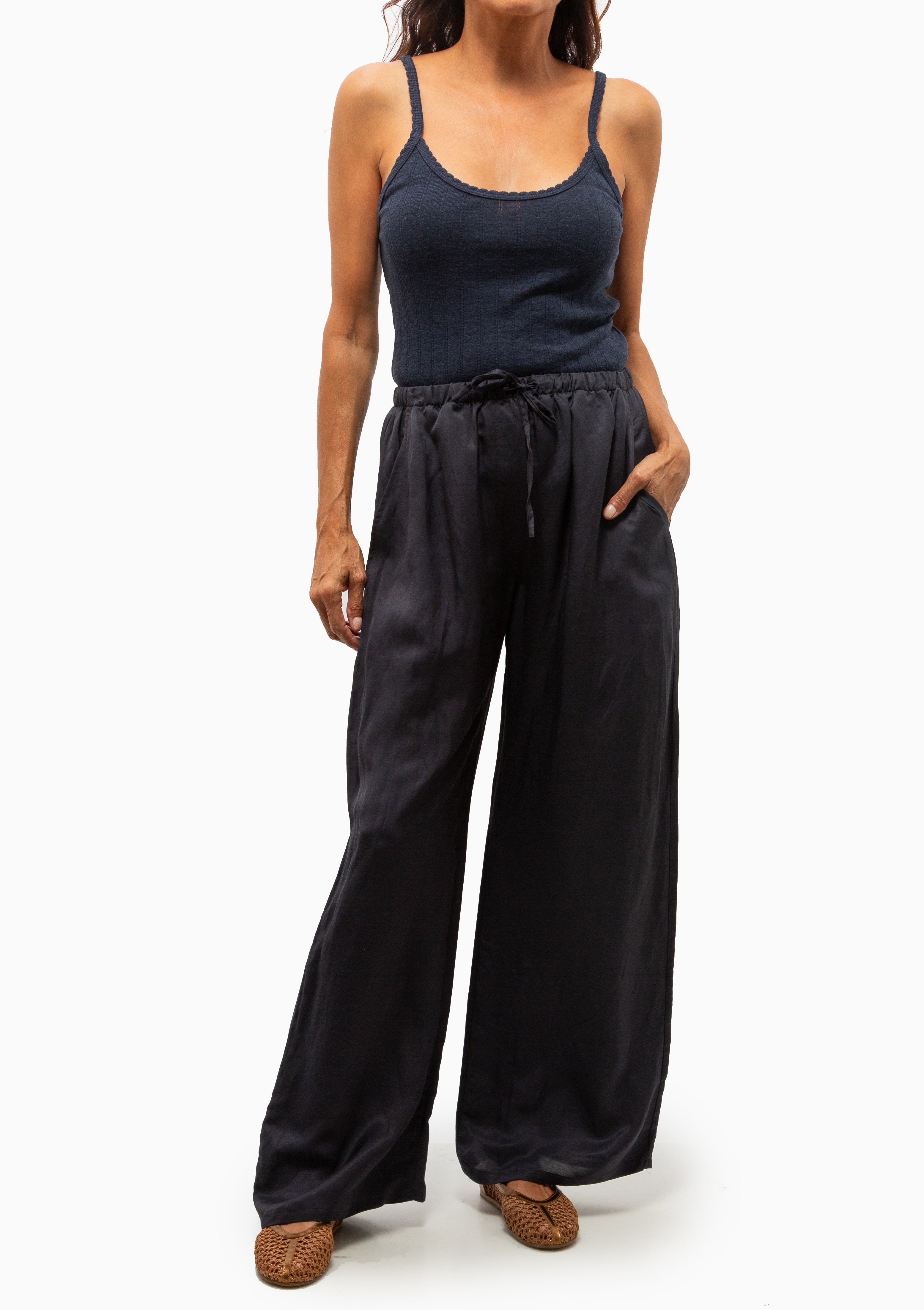 Pointelle Classic Tank Top | Midnight Melange