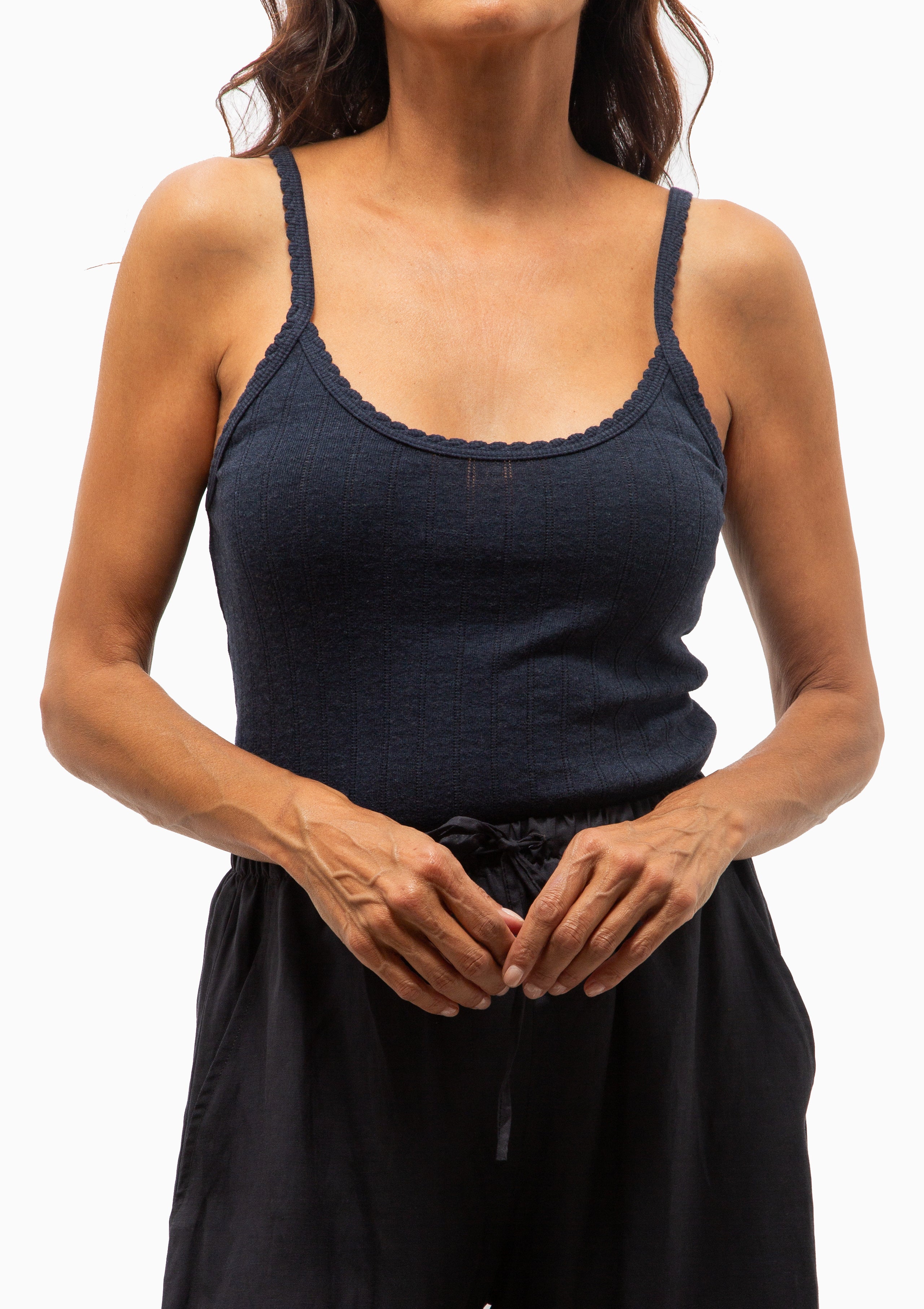 Pointelle Classic Tank Top | Midnight Melange