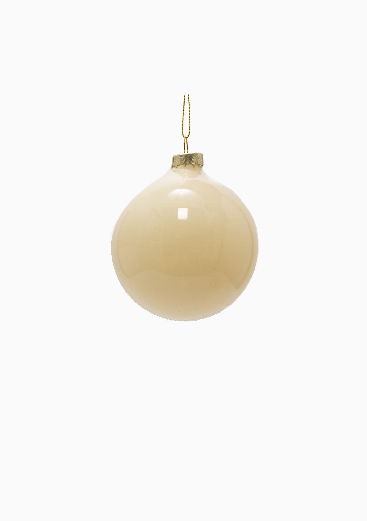 Large Glass Ball Ornament | Opaque Cream