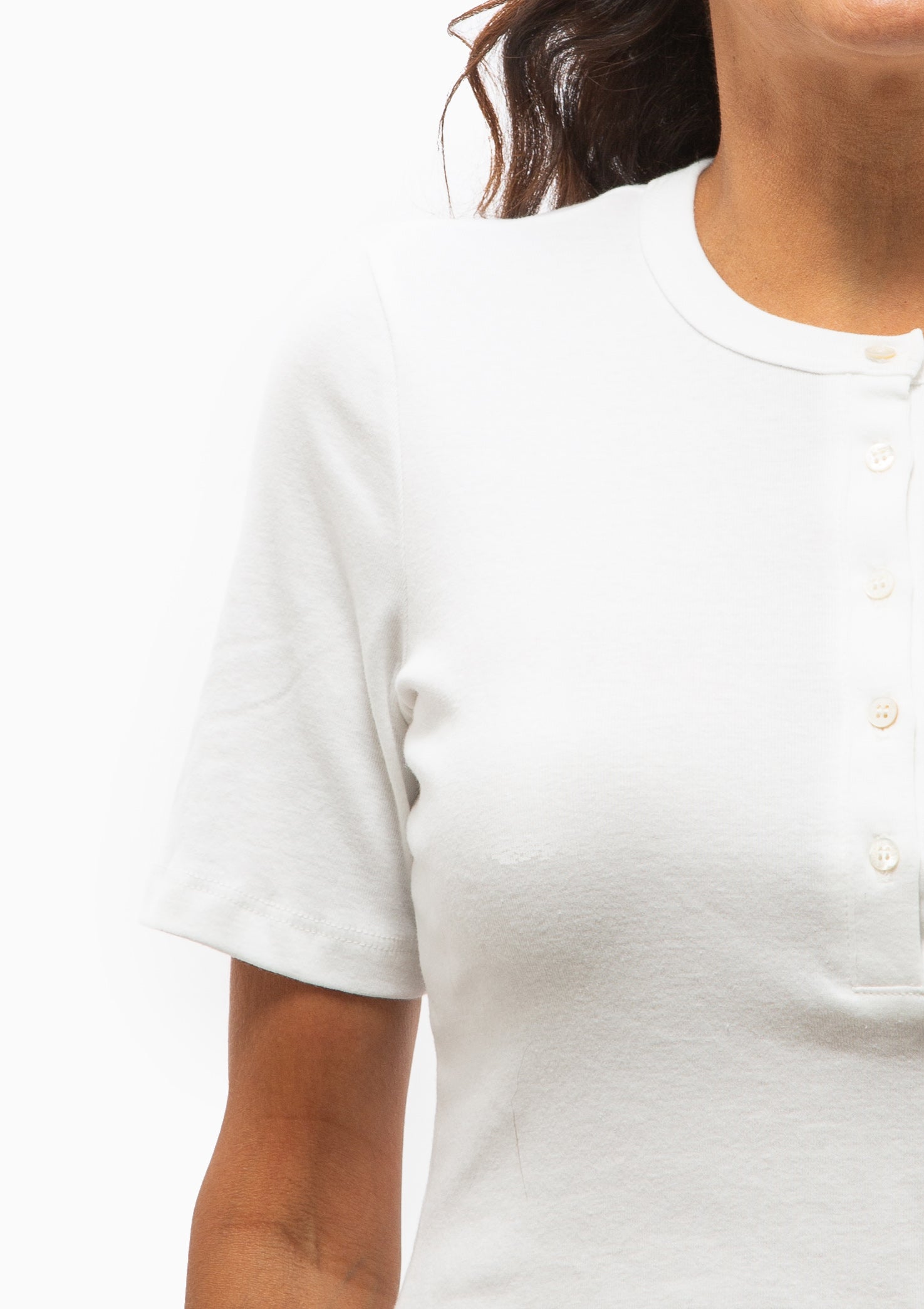 Nando Short Sleeve Henley | White