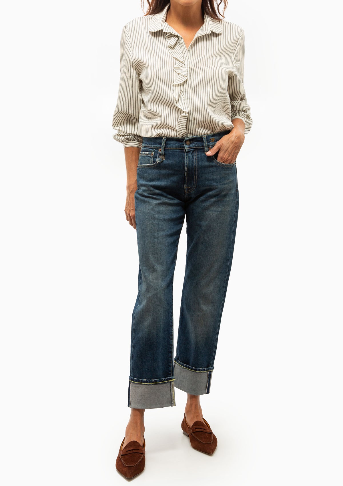 Limited Edition Cuffed Romeo Jean | Dalston Selvedge Blue Stretch