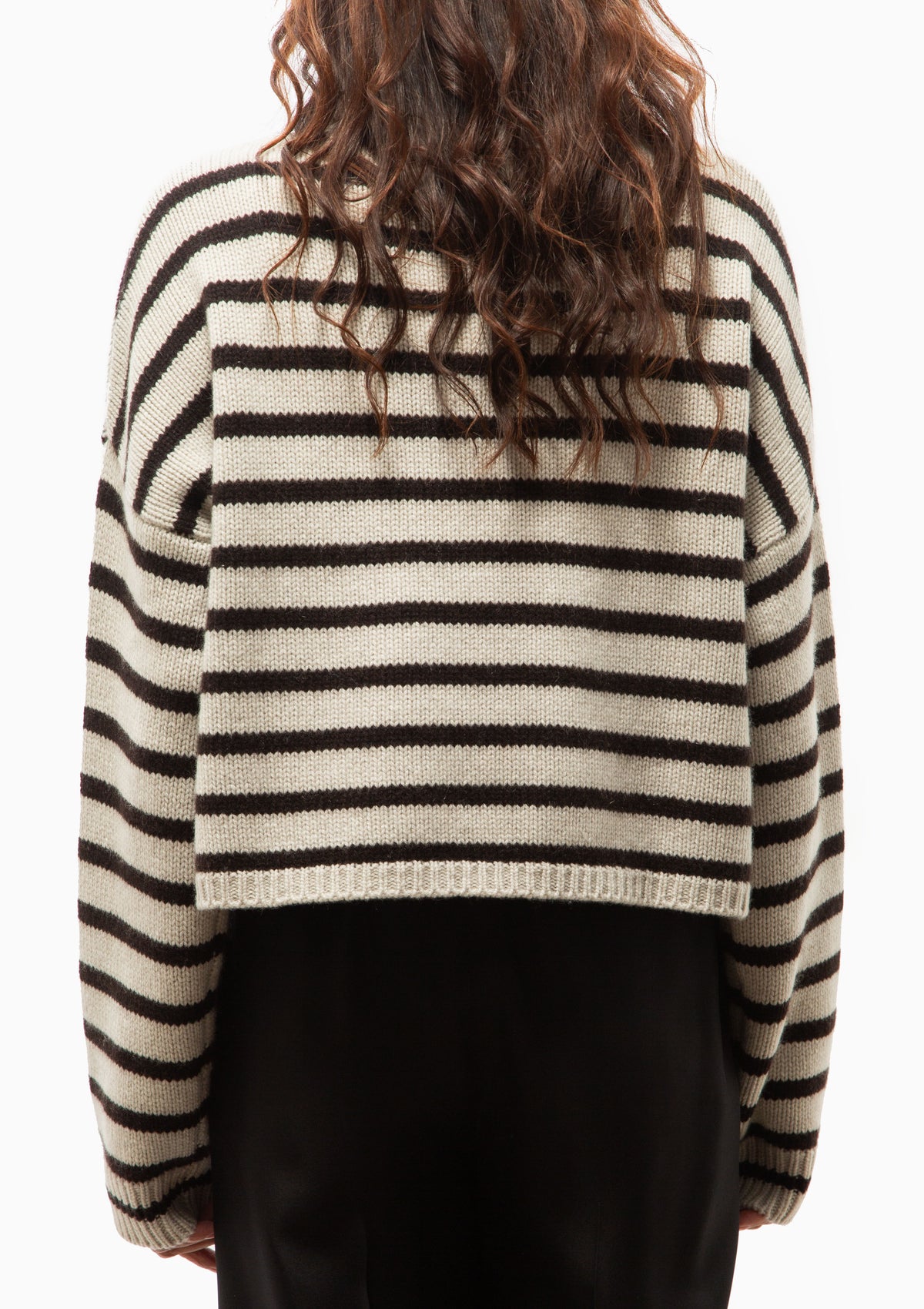 Zerlina Stripes Sweater | Oyster/Dark Oak Stripes