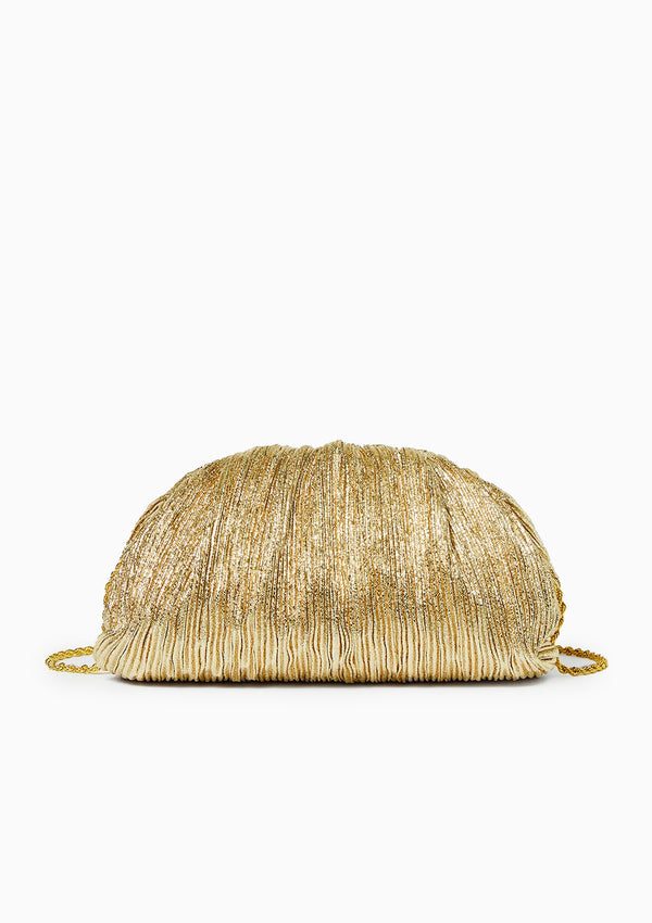 Bailey Pleated Dome Clutch | Oro