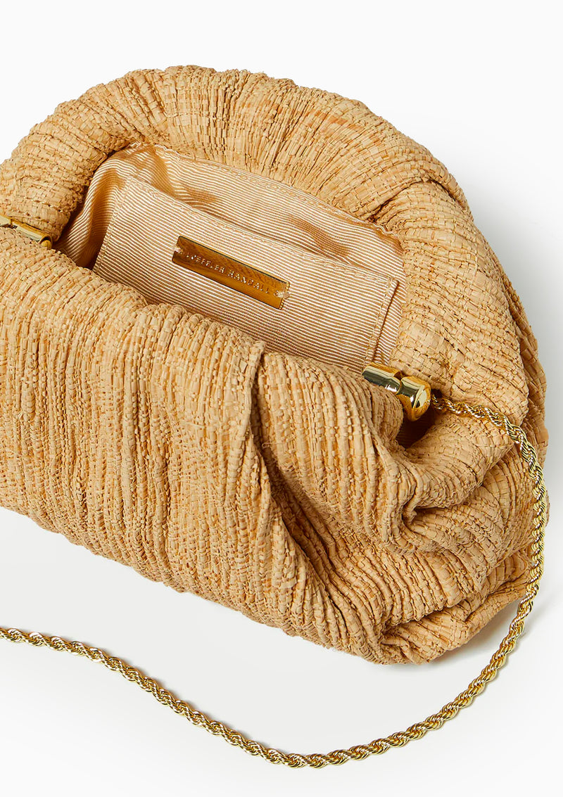 Bailey Pleated Dome Clutch | Natural