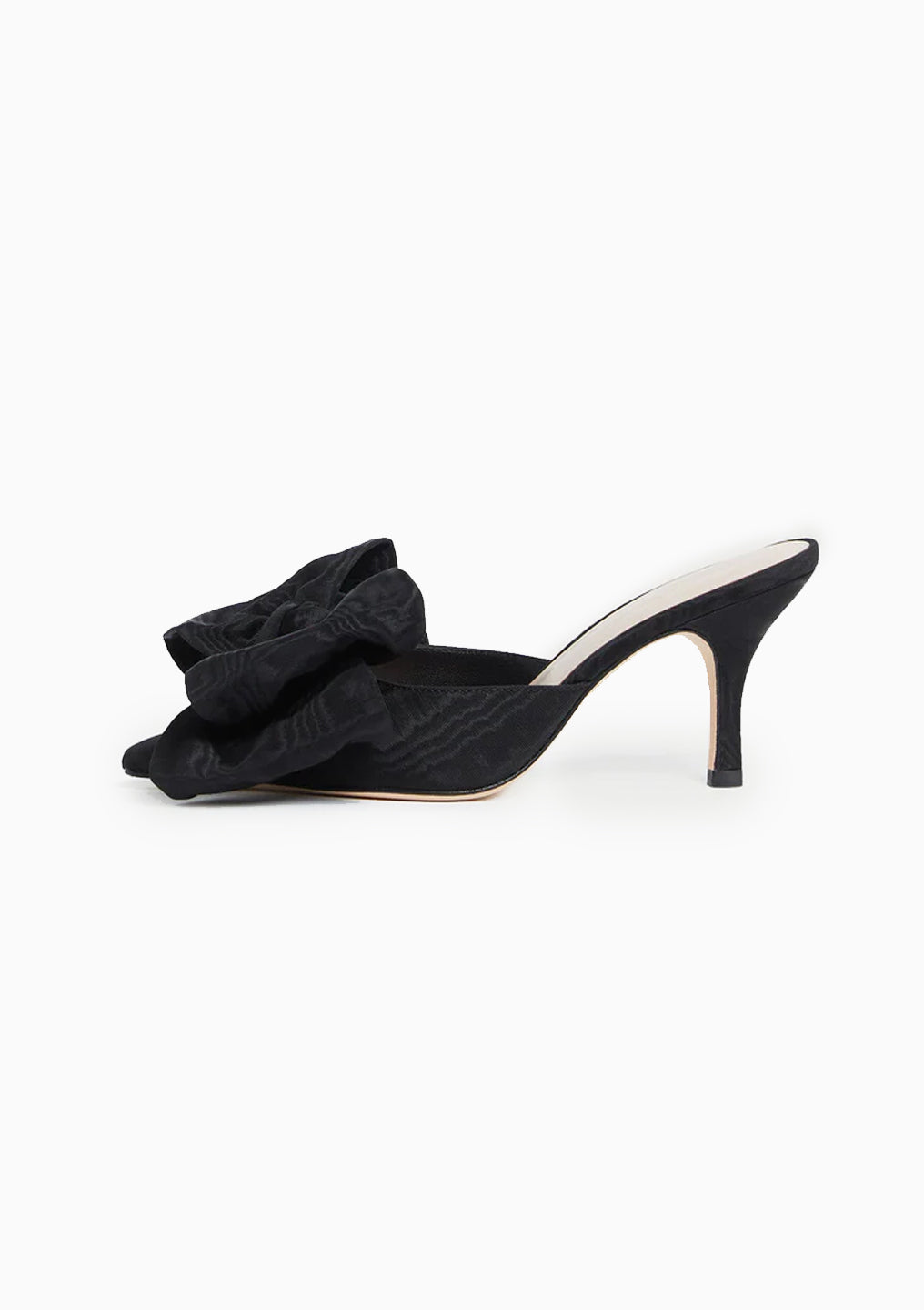 Margot Bow Mule | Black Moire