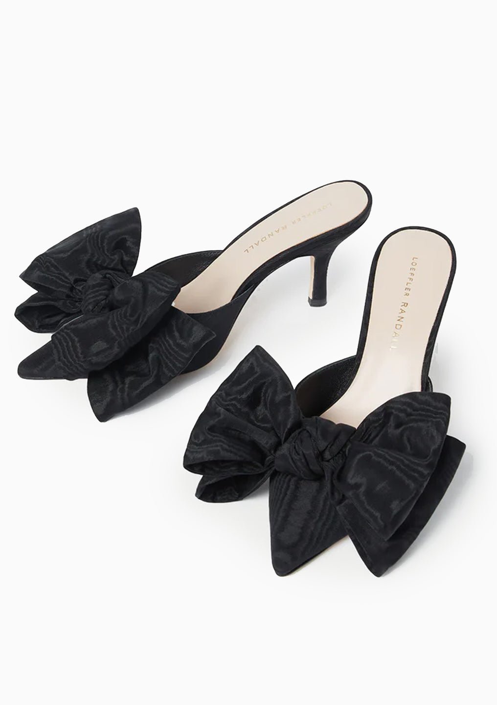 Margot Bow Mule | Black Moire