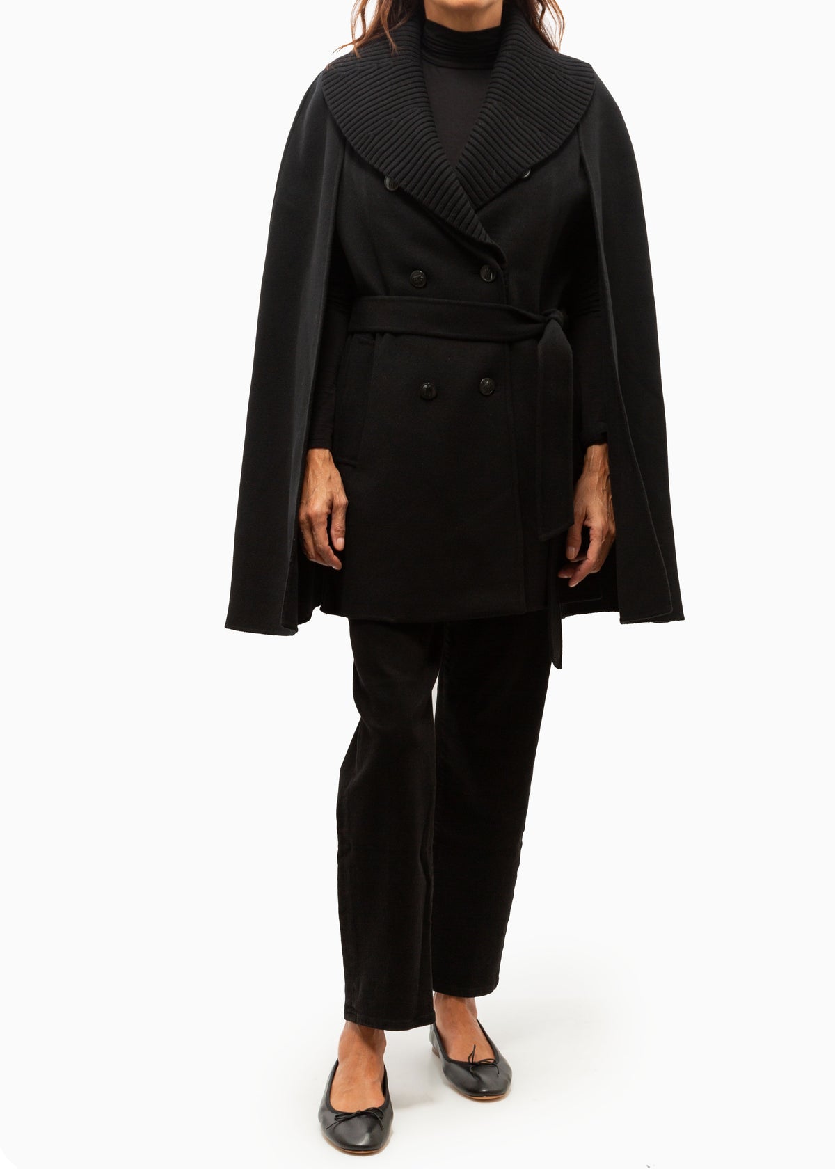 Susie Wool Cape | Black