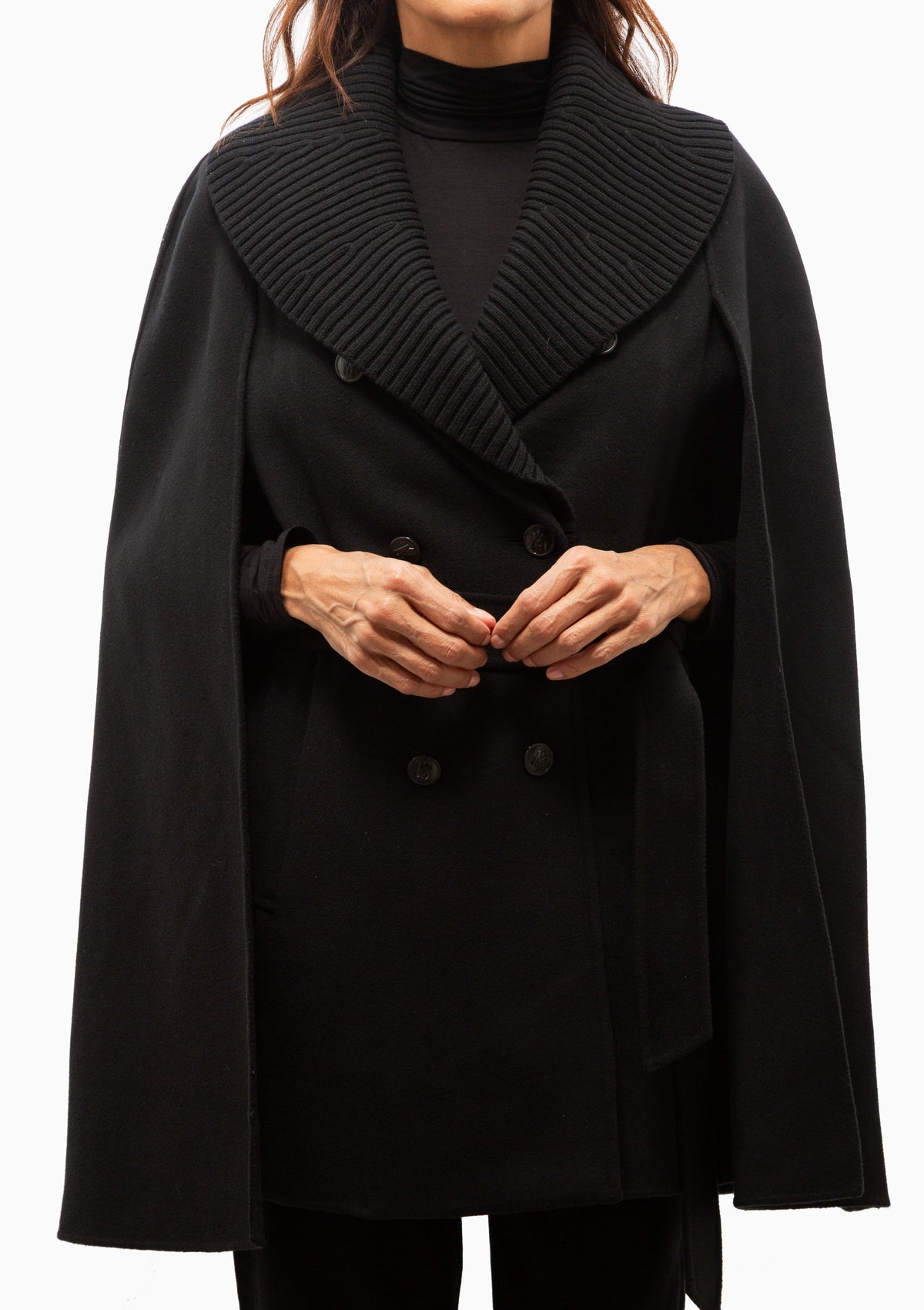 Susie Wool Cape | Black