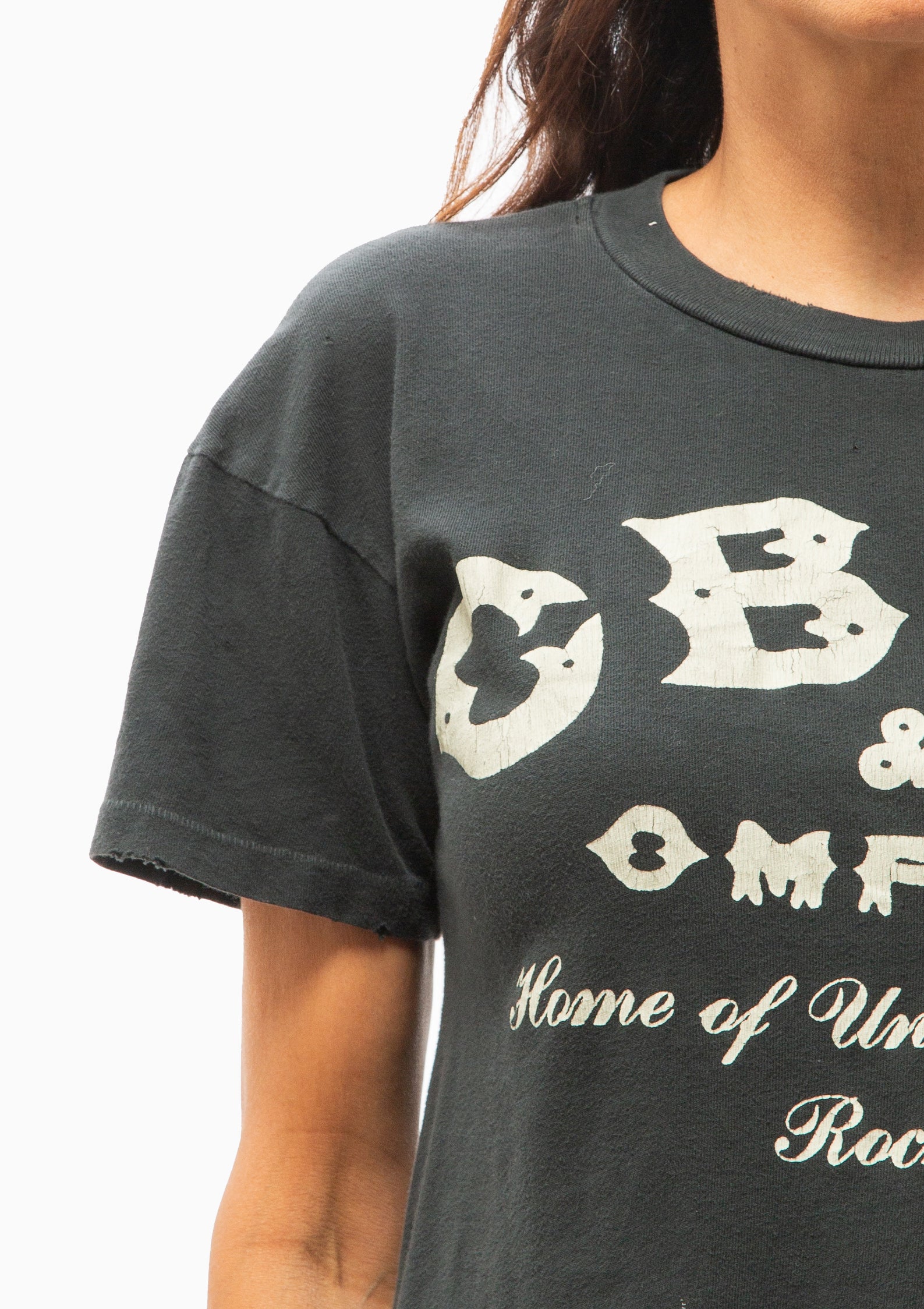 CBGB Crop Tee | Coal Pigment