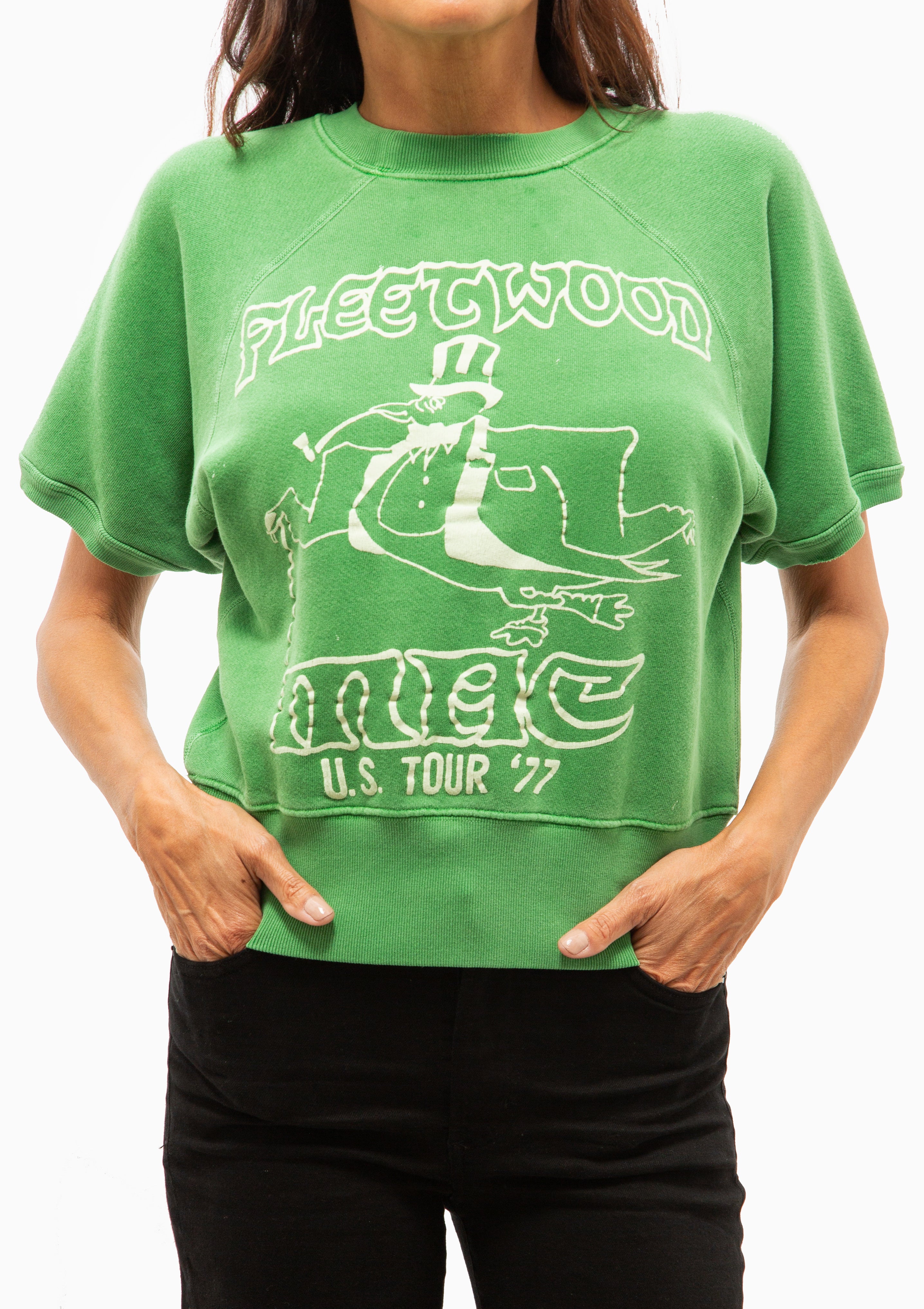 Fleetwood Mac Short Sleeve Sweatshirt | Leaf Green