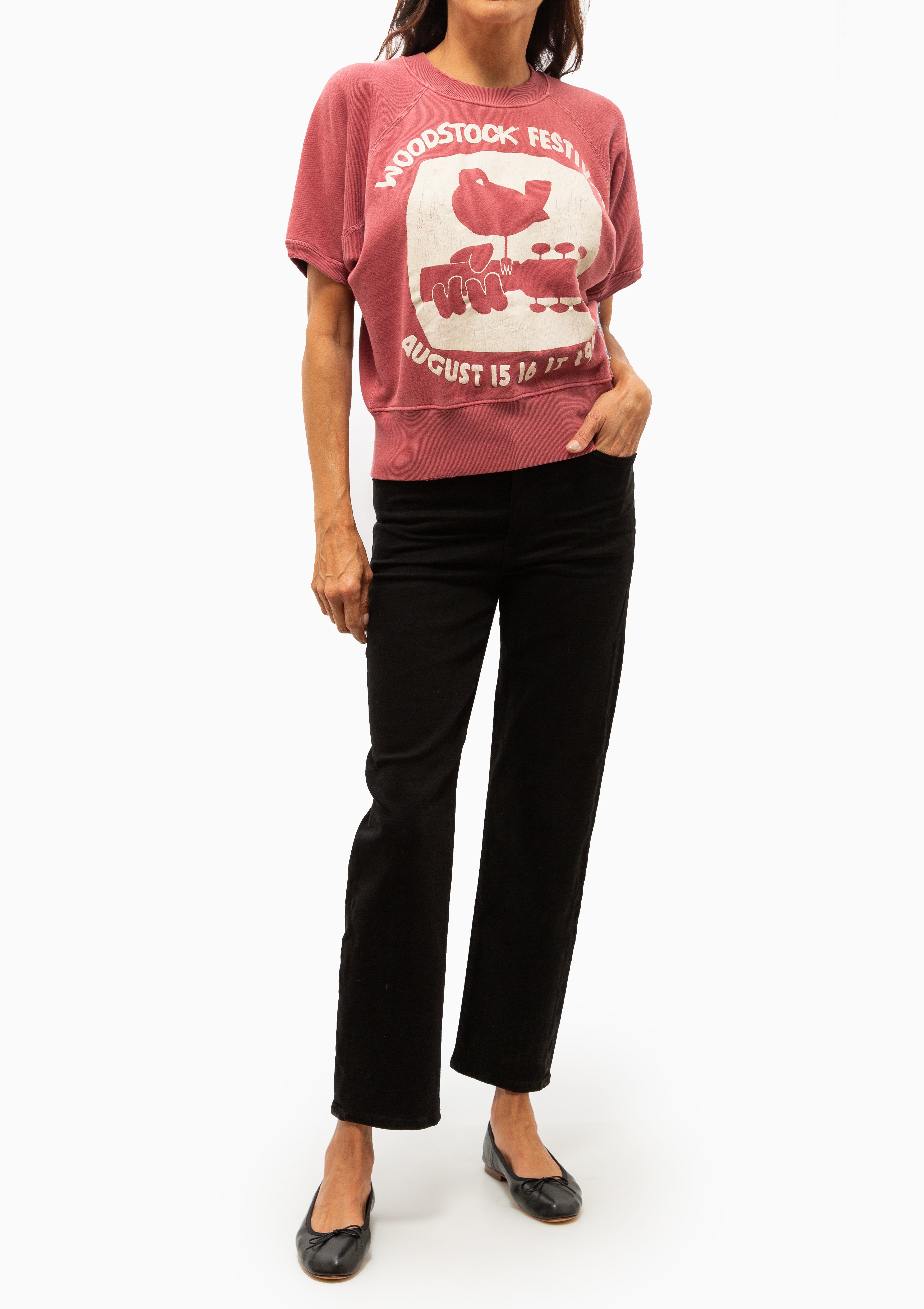 Woodstock Short Sleeve Sweatshirt | Wine