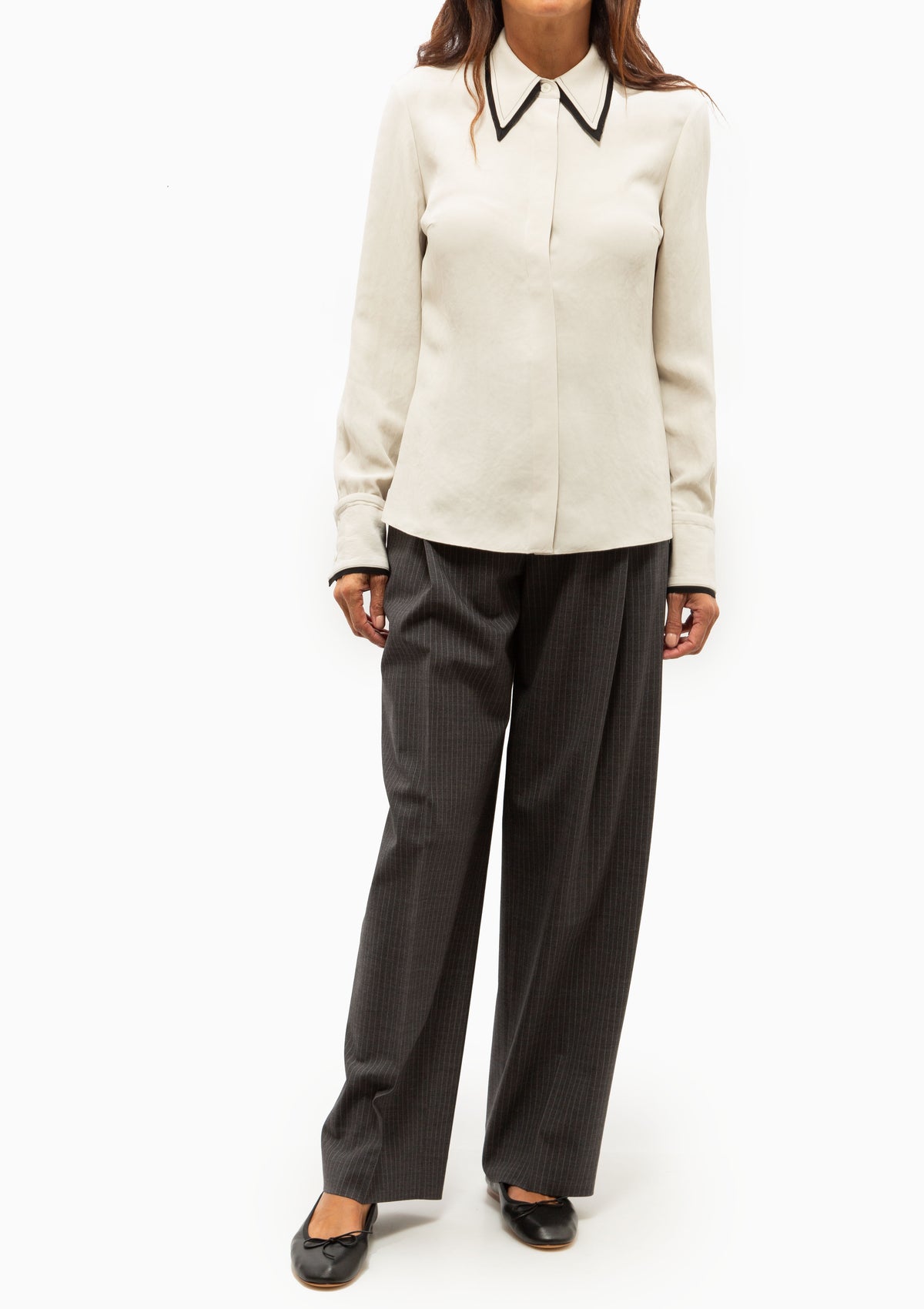 Covered Placket Slim Shirt | Champagne