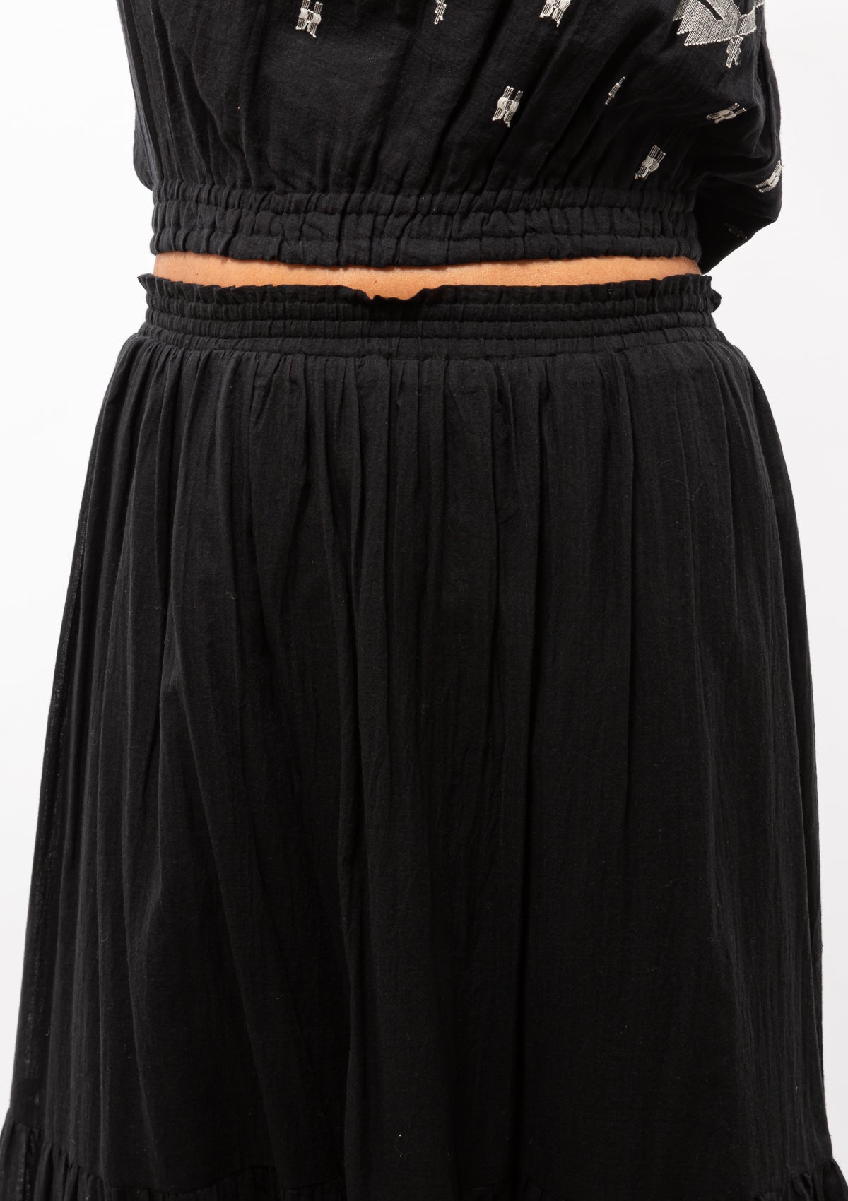 Paros Skirt | Black Carnival Jamdani