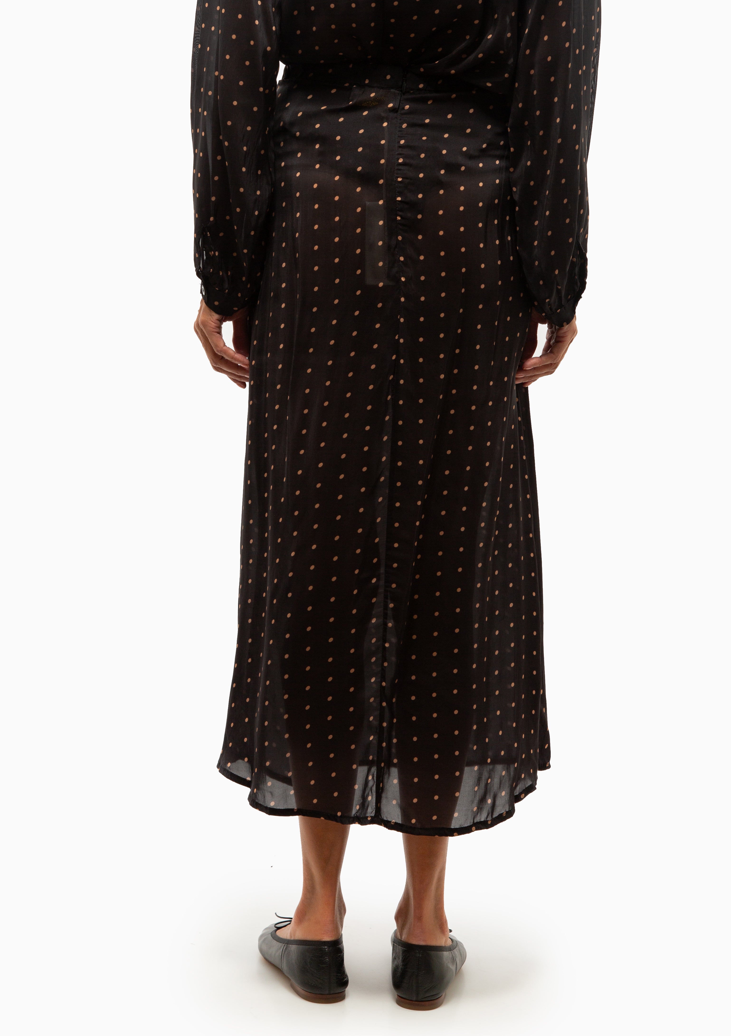 Capucine Skirt | Petite Polka Dot Black & Tan