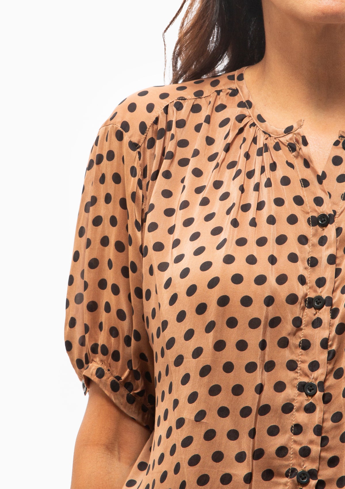 Violet Top | Grande Polka Dot Black & Tan