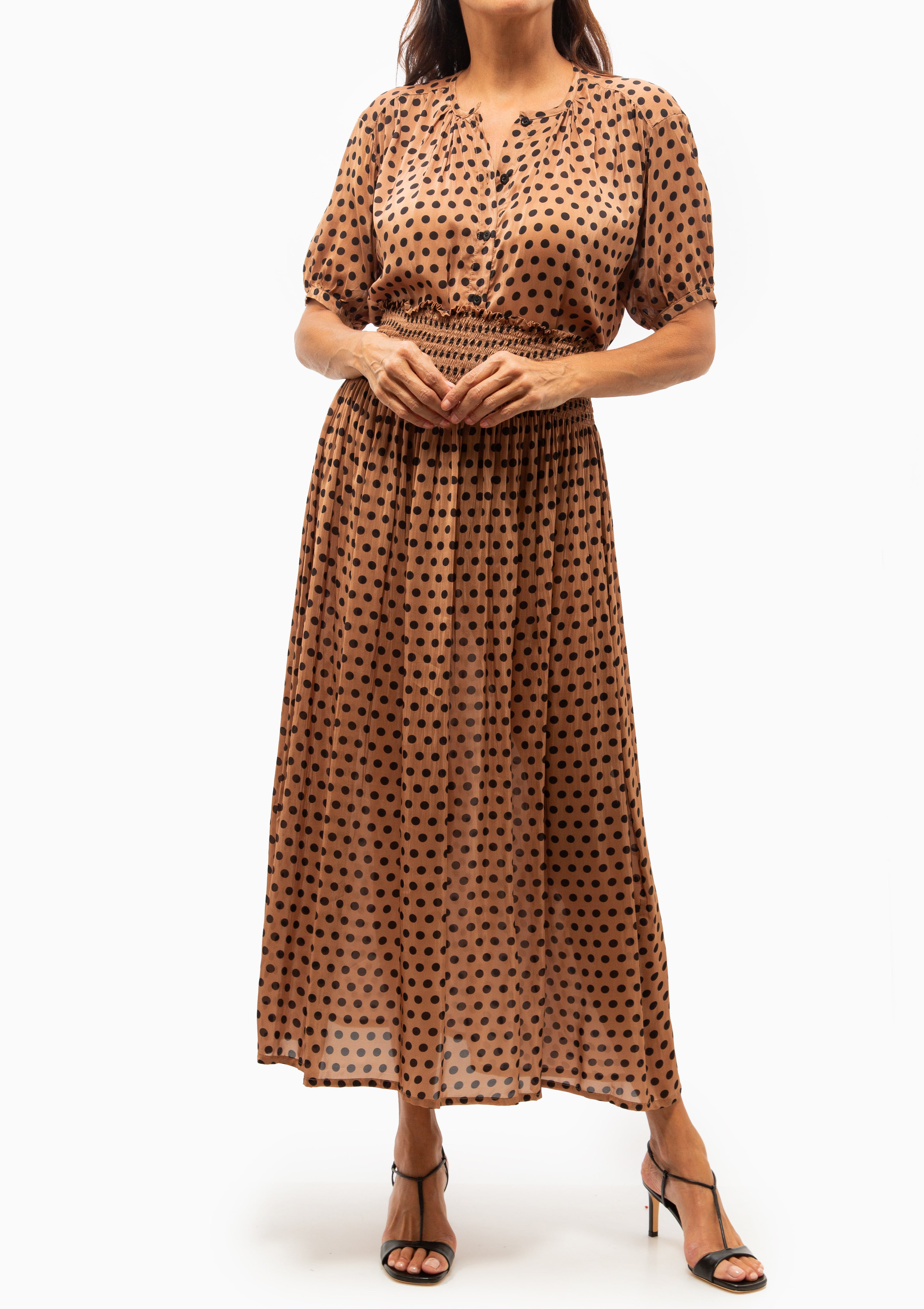 Violet Top | Grande Polka Dot Black & Tan