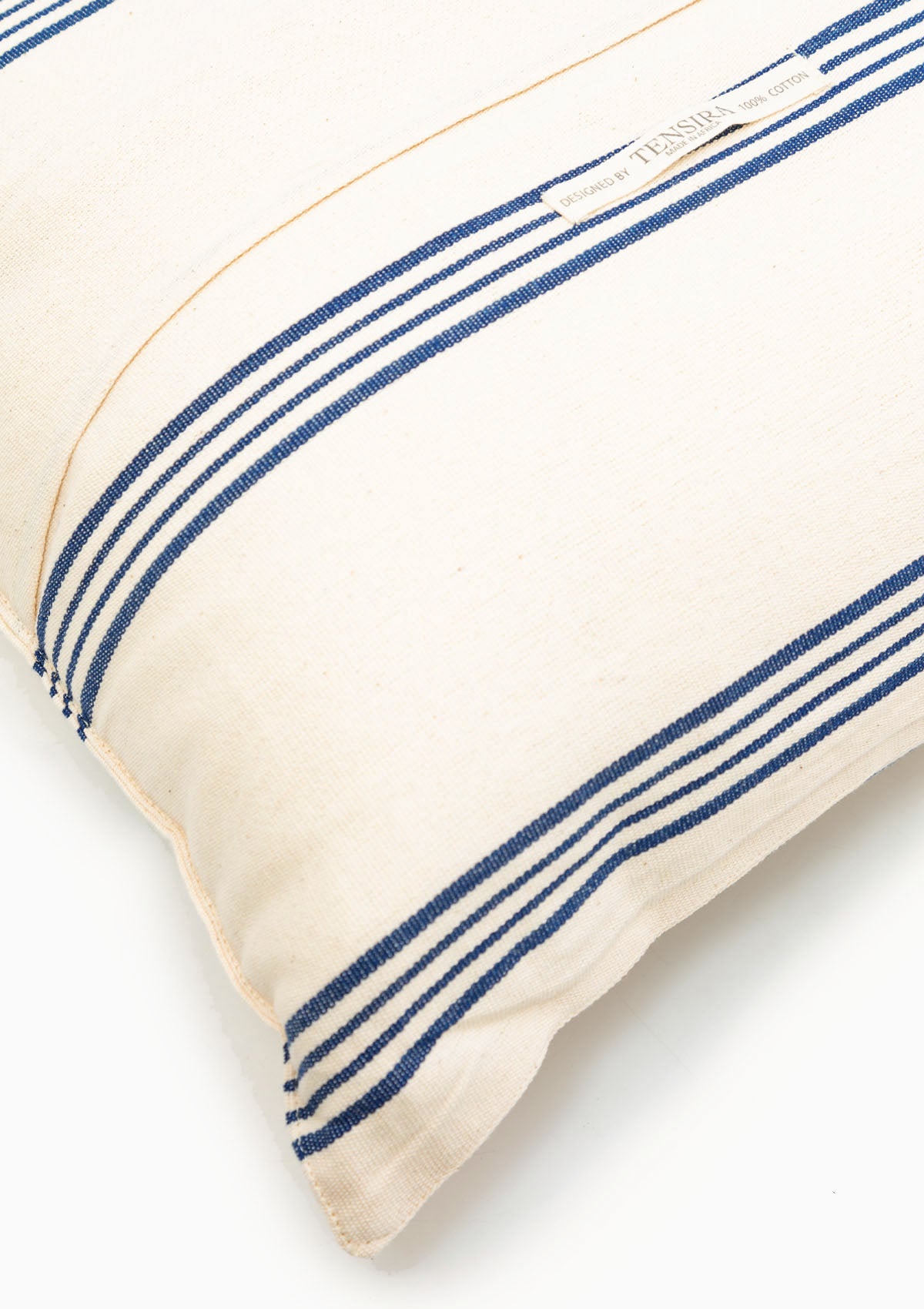 New Cushion, Navy/Ecru Thin Stripe | 16" x 16"