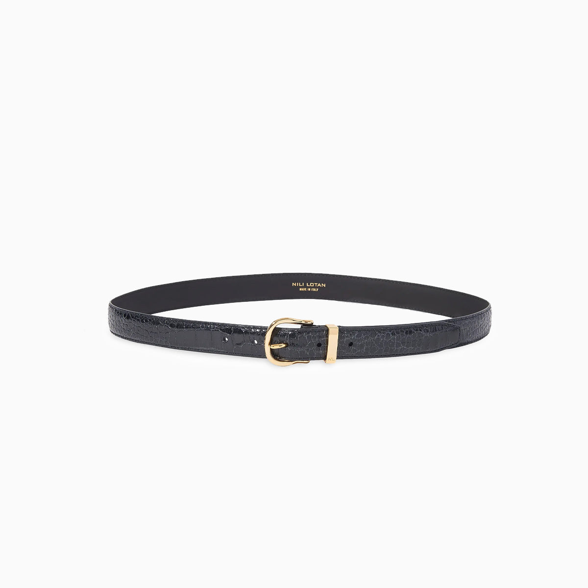 Nili Lotan Black Leather Belt with Antique Silver Buckle $370 nwt size 95 / l Nili Lotan Nili Leather Belt | Saks Fifth Avenue main image 4
