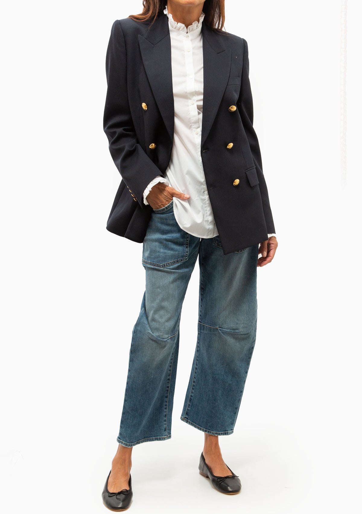 Bruni Double Breasted Jacket | Midnight
