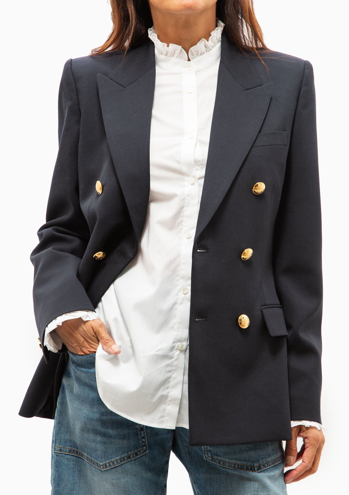 Bruni Double Breasted Jacket | Midnight