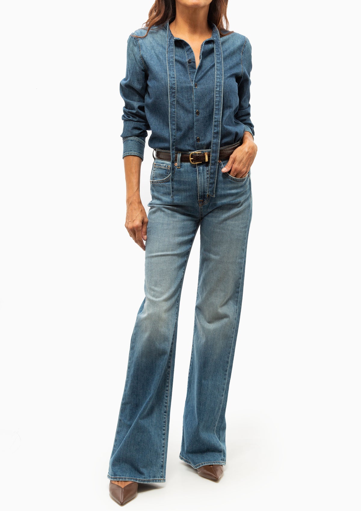 Suzette Denim Shirt | Classic Wash