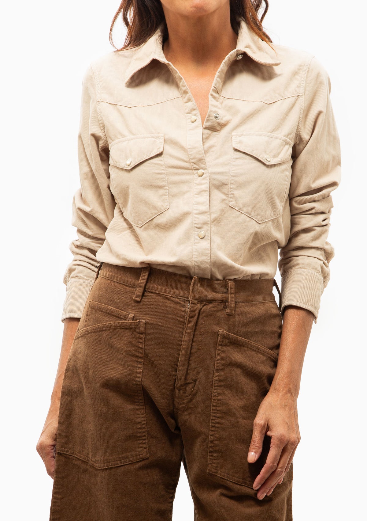 Travis Corduroy Shirt | Travertine