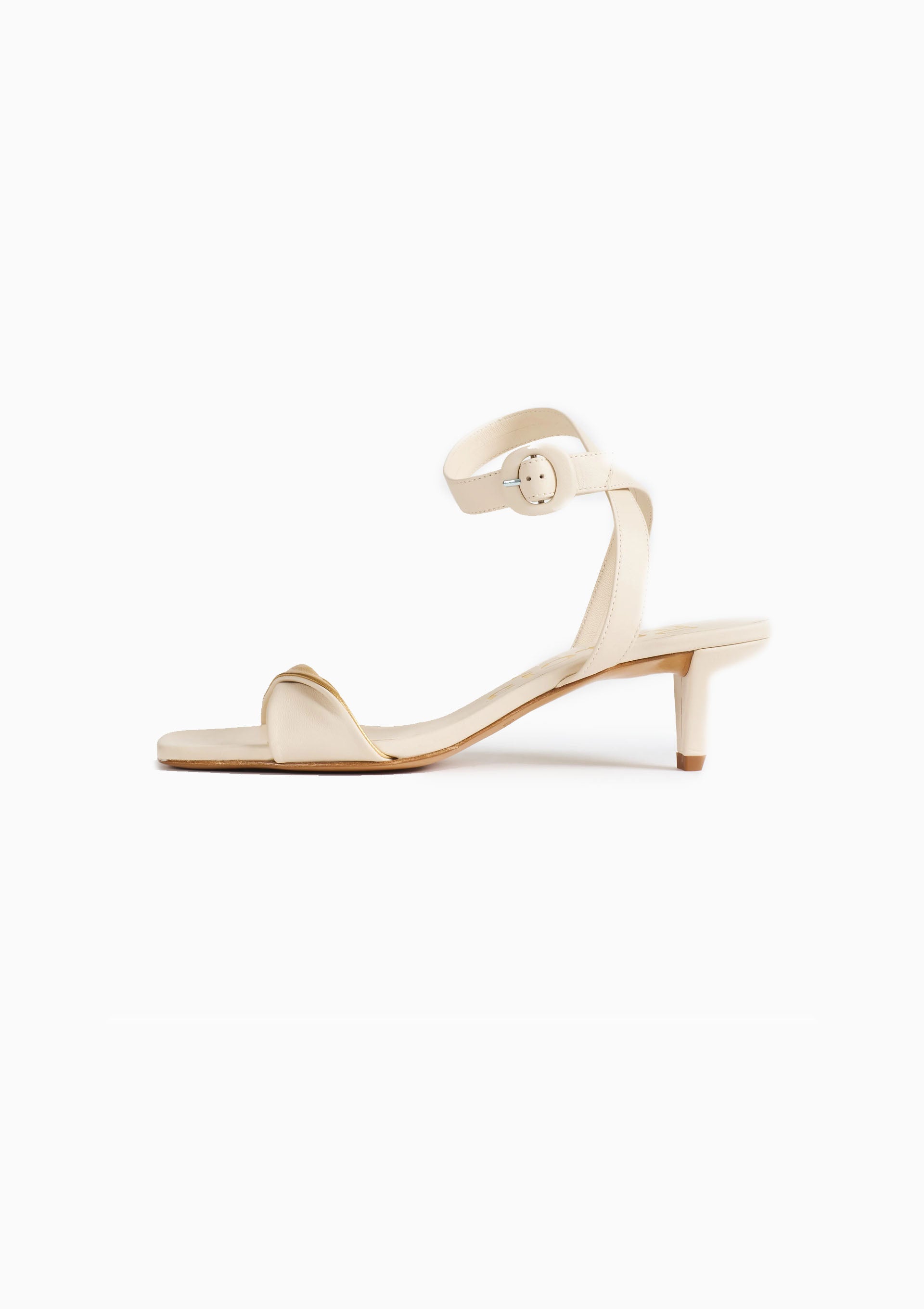 Adara Heel | Macadamia/Gold Nappa