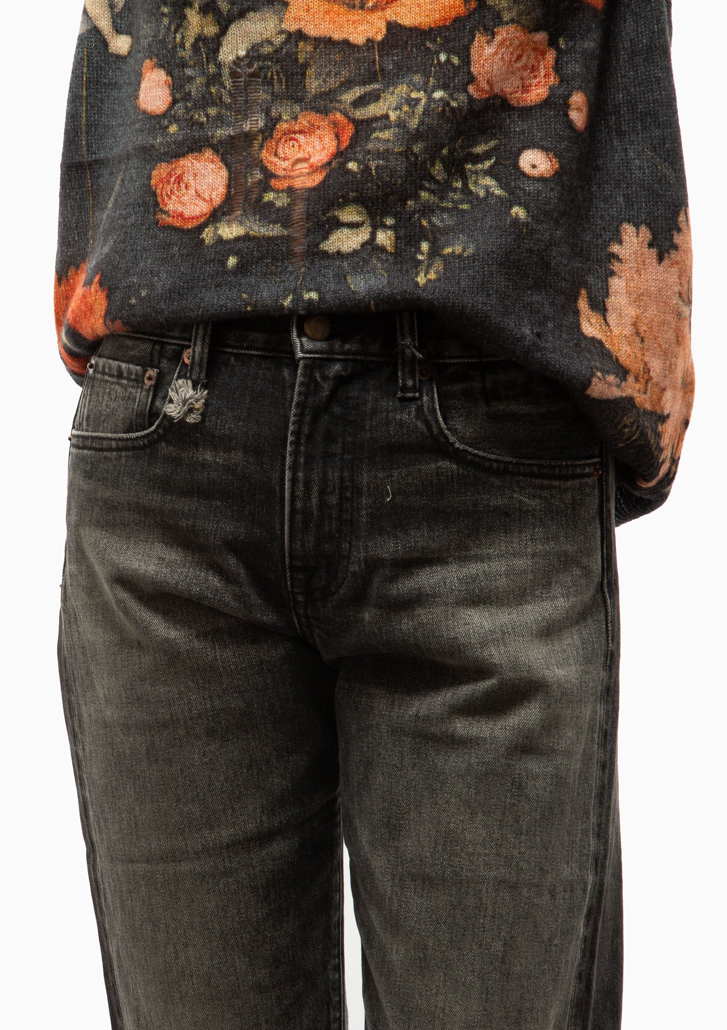 Cuffed Romeo Jean | Cinder Selvedge Black