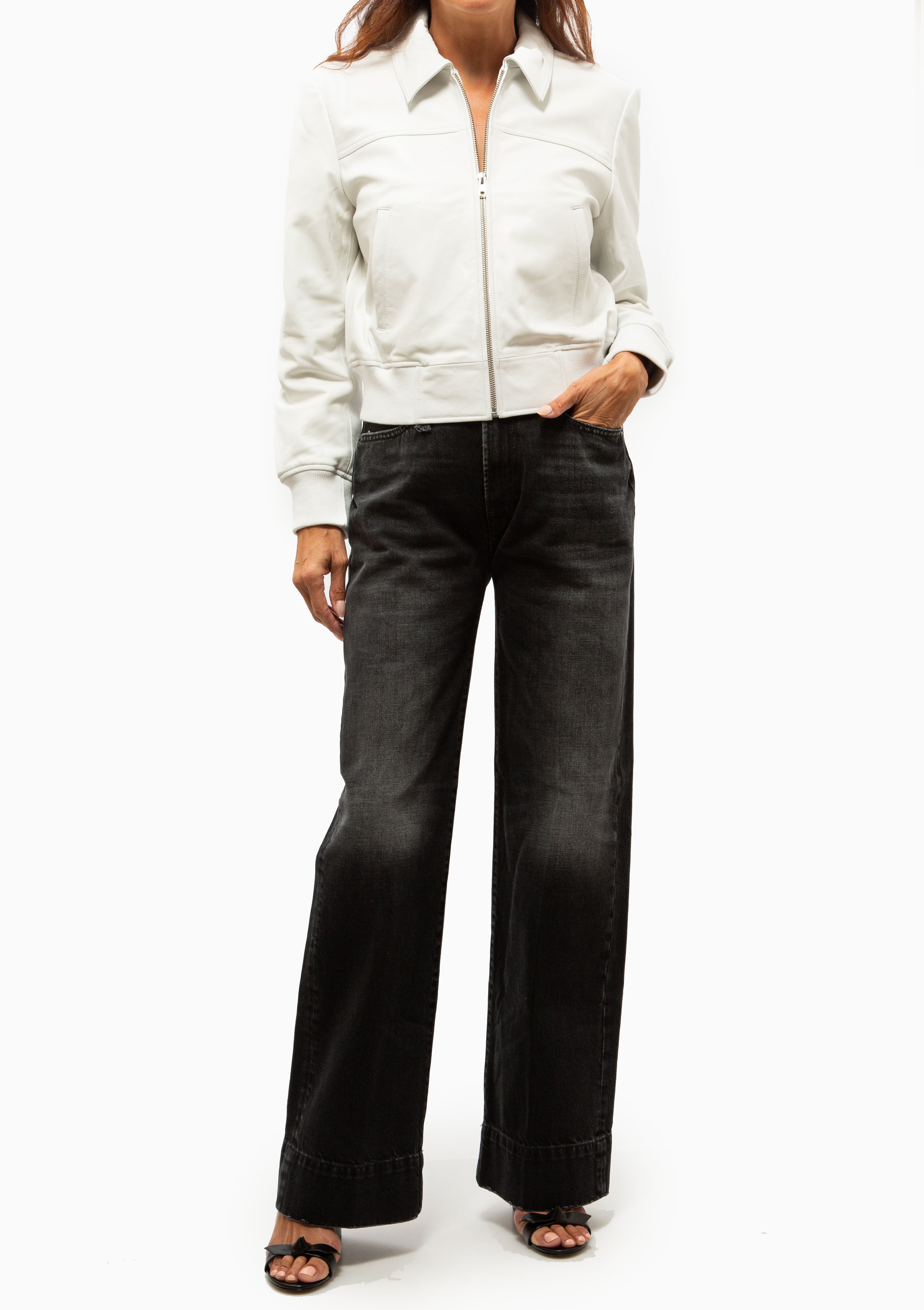 Berlin Leather Jacket | White