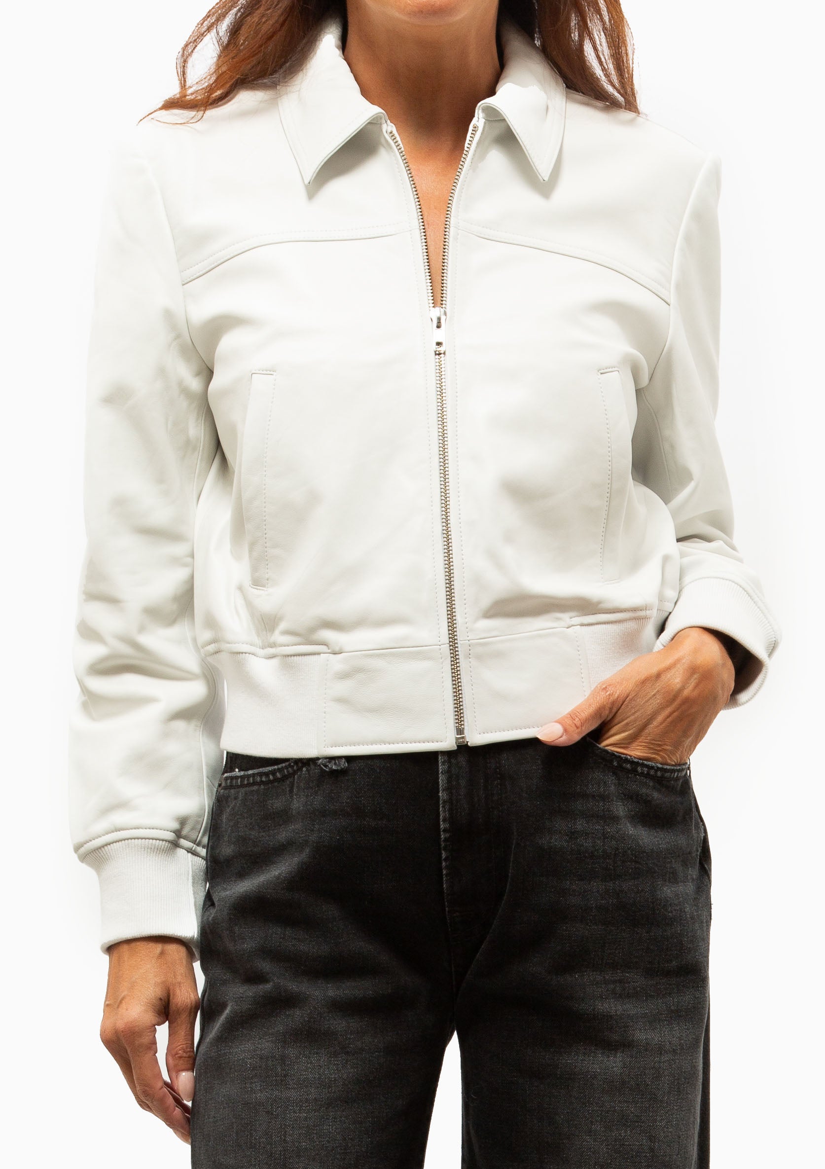 Berlin Leather Jacket | White