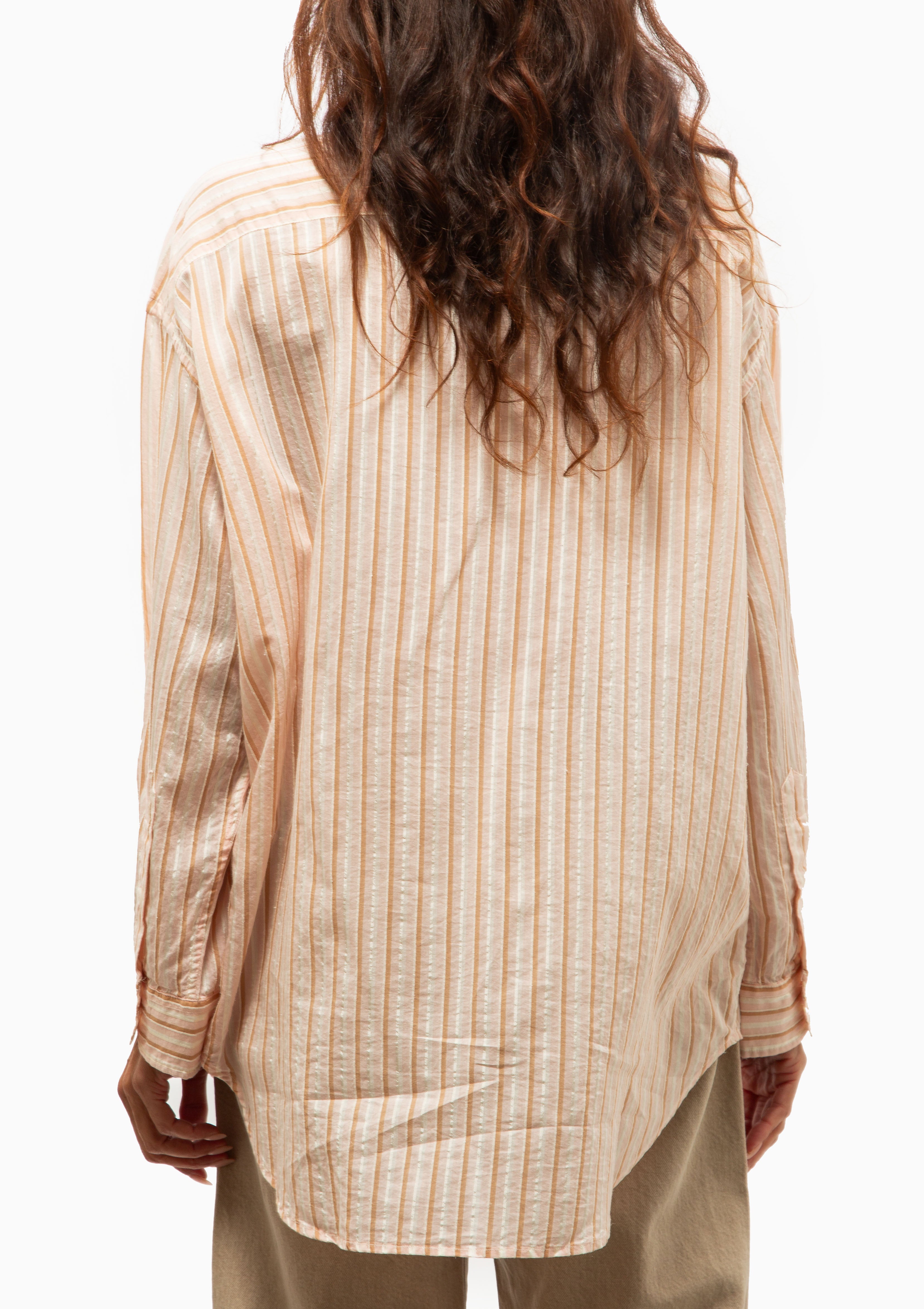 Drop Neck Shirt | Light Pink Stripe