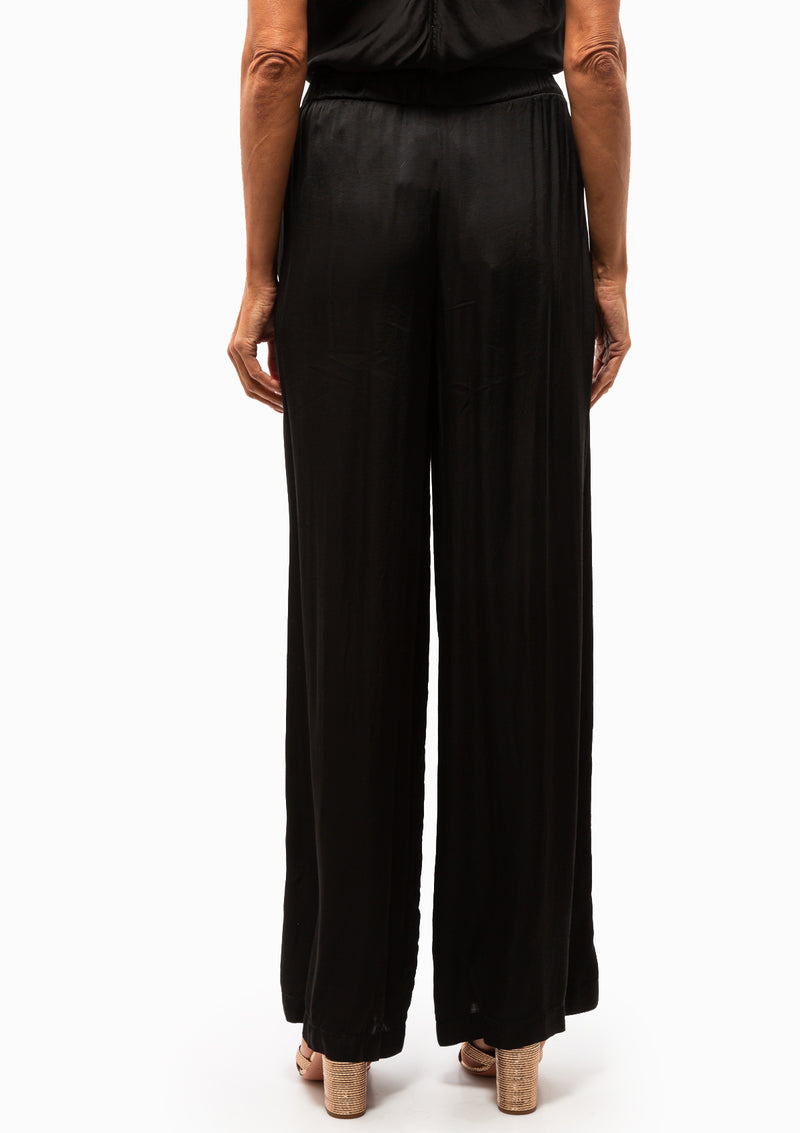 Matte Satin Leah Pant | Black