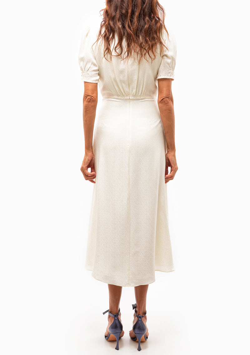 Lea Dress | Ivory/Ivory Blooms Embroidered