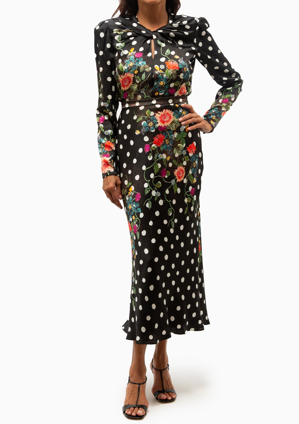 Claudia Midi Dress | Polka Bouquet