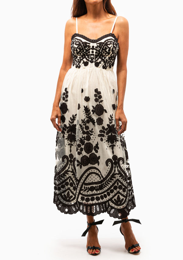 Joelle Applique Sleeveless Dress | Multi
