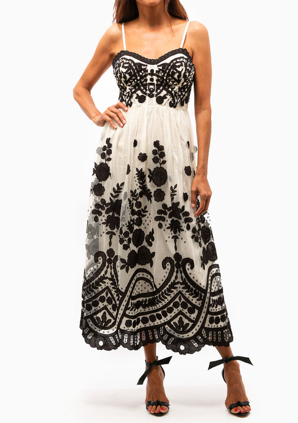 Joelle Applique Sleeveless Dress | Multi
