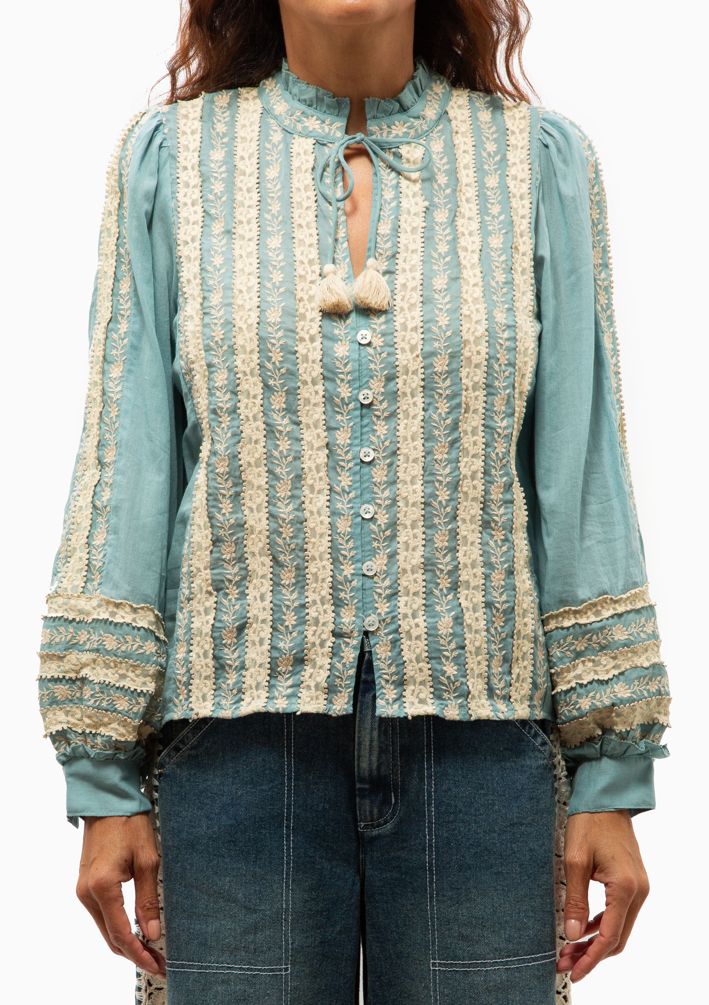 Kirsten Long Sleeve Top | Sky
